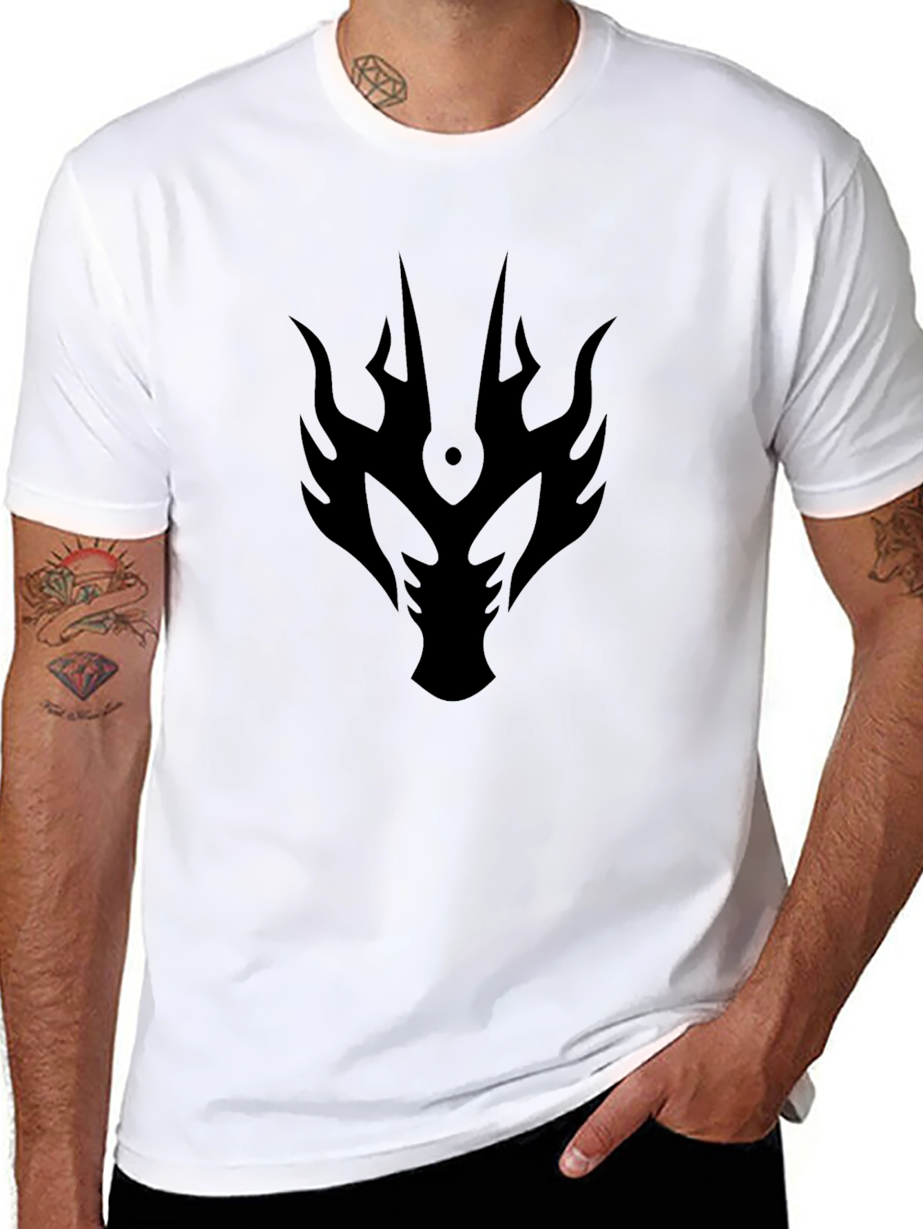 Black Dragon Graphic Tee - Mens Fashion