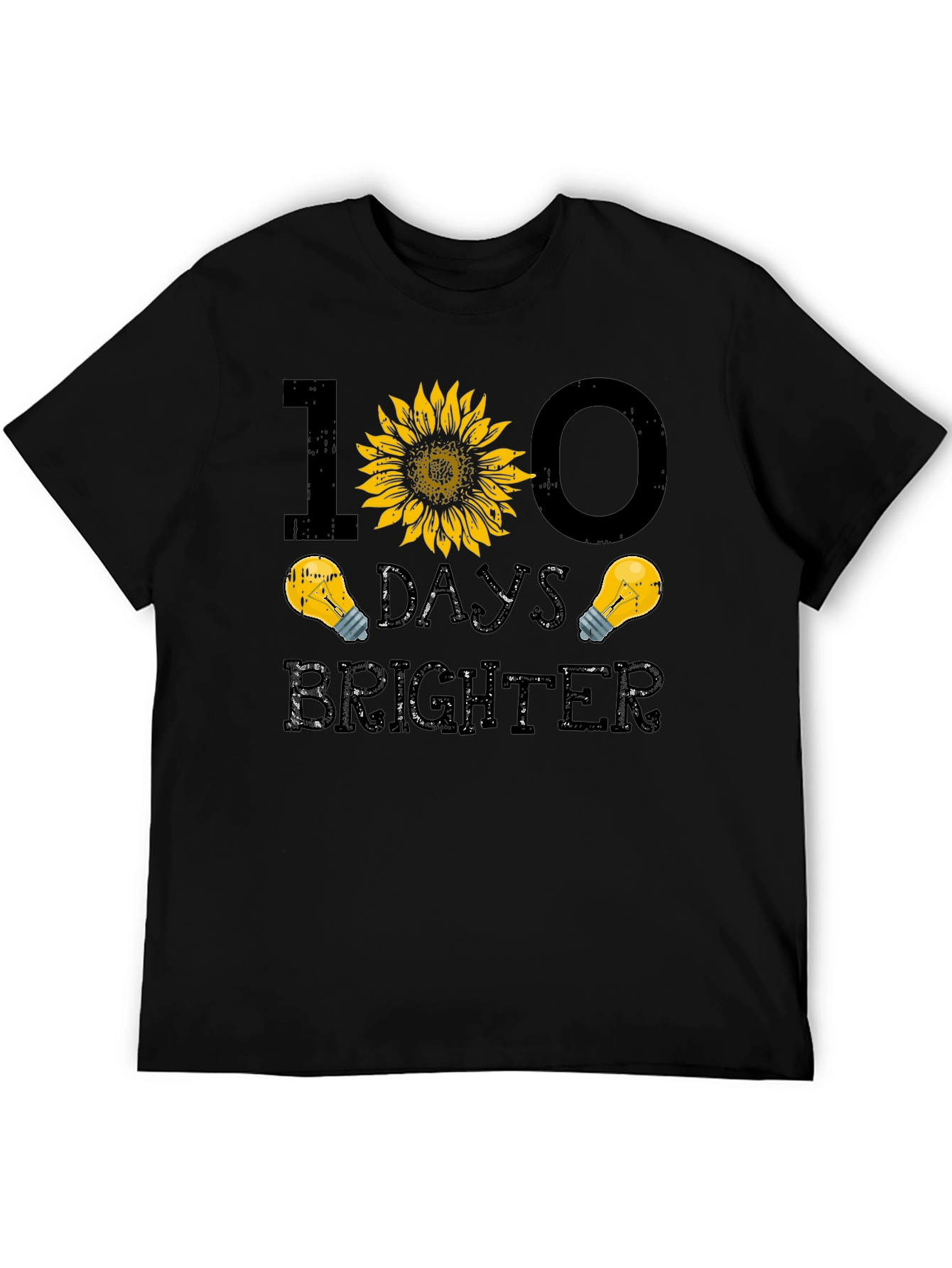 100 Days Brighter Sunflower Graphic T-Shirt
