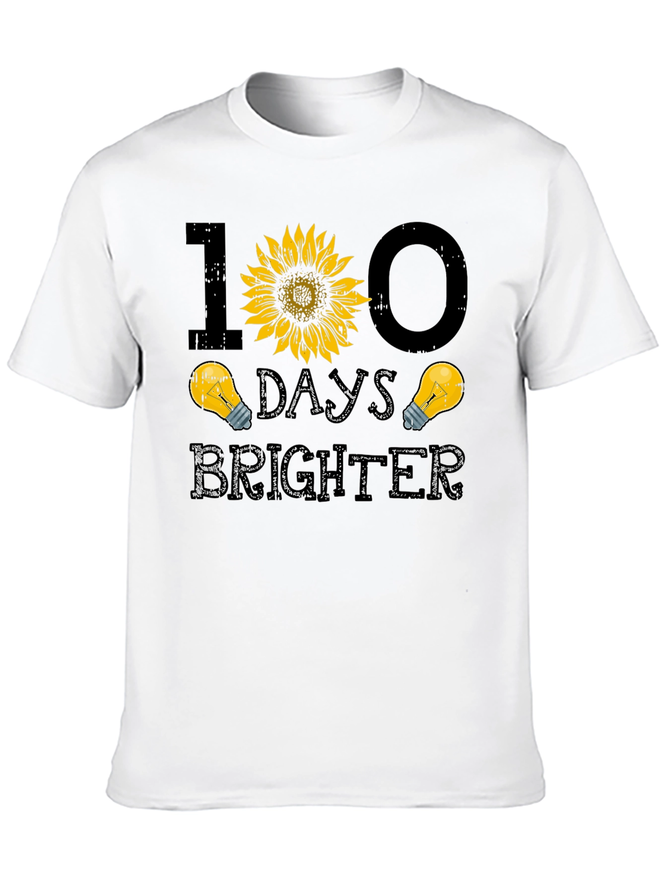 100 Days Brighter Sunflower Graphic T-Shirt