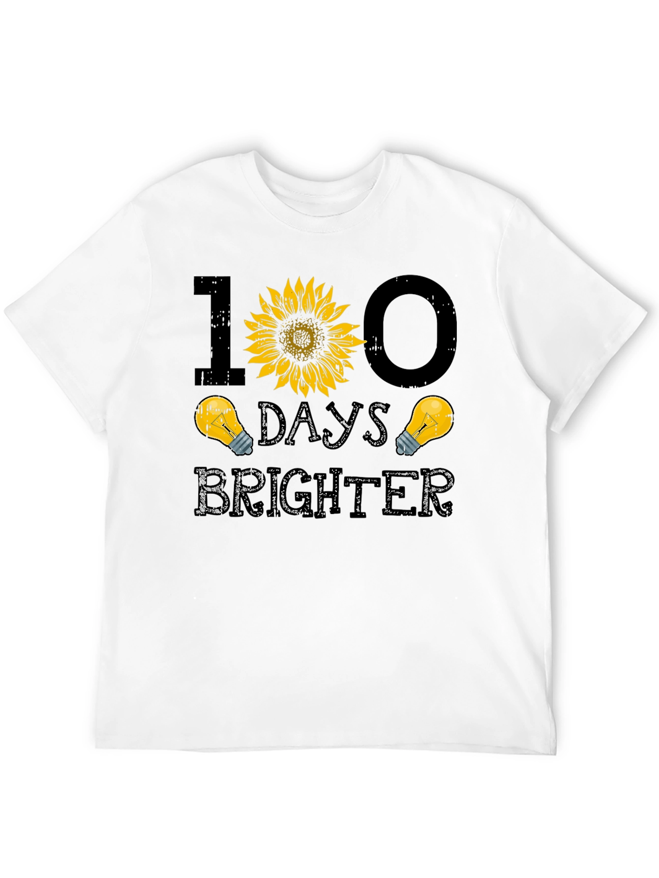 100 Days Brighter Sunflower Graphic T-Shirt