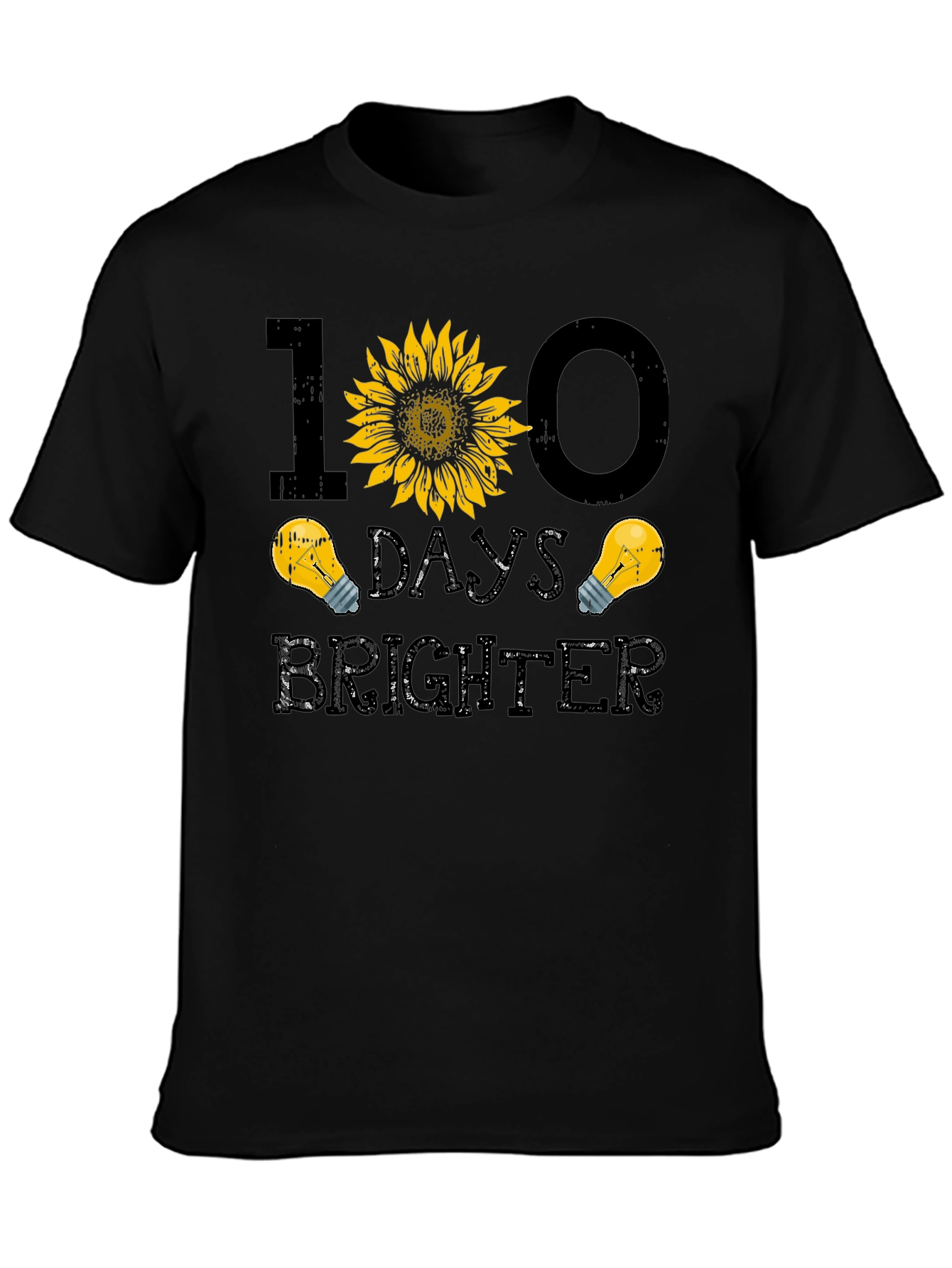 100 Days Brighter Sunflower Graphic T-Shirt
