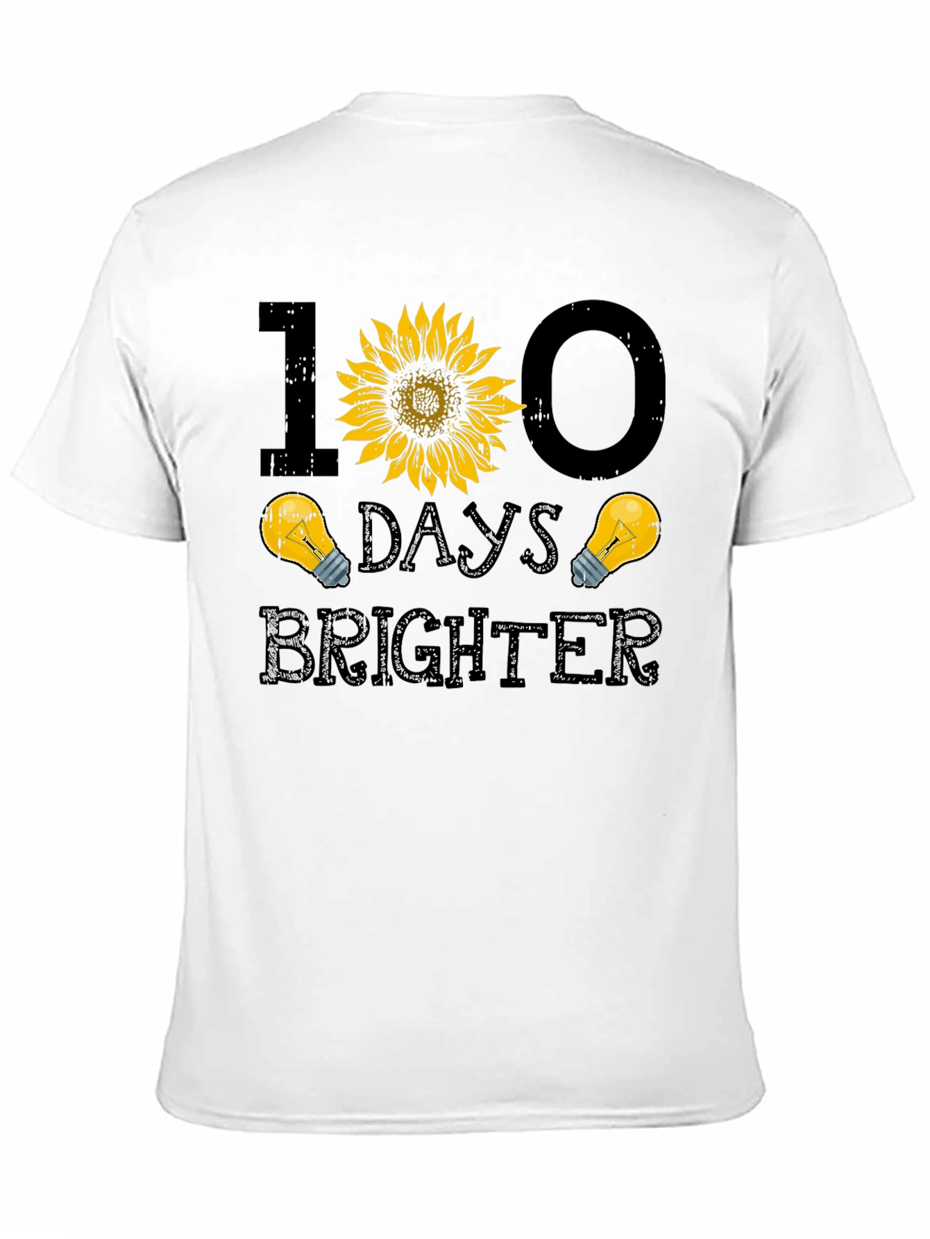 100 Days Brighter Sunflower Graphic T-Shirt