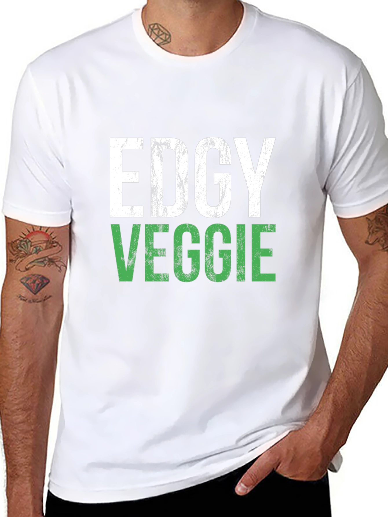 Edgy Veggie Graphic T-Shirt - Black