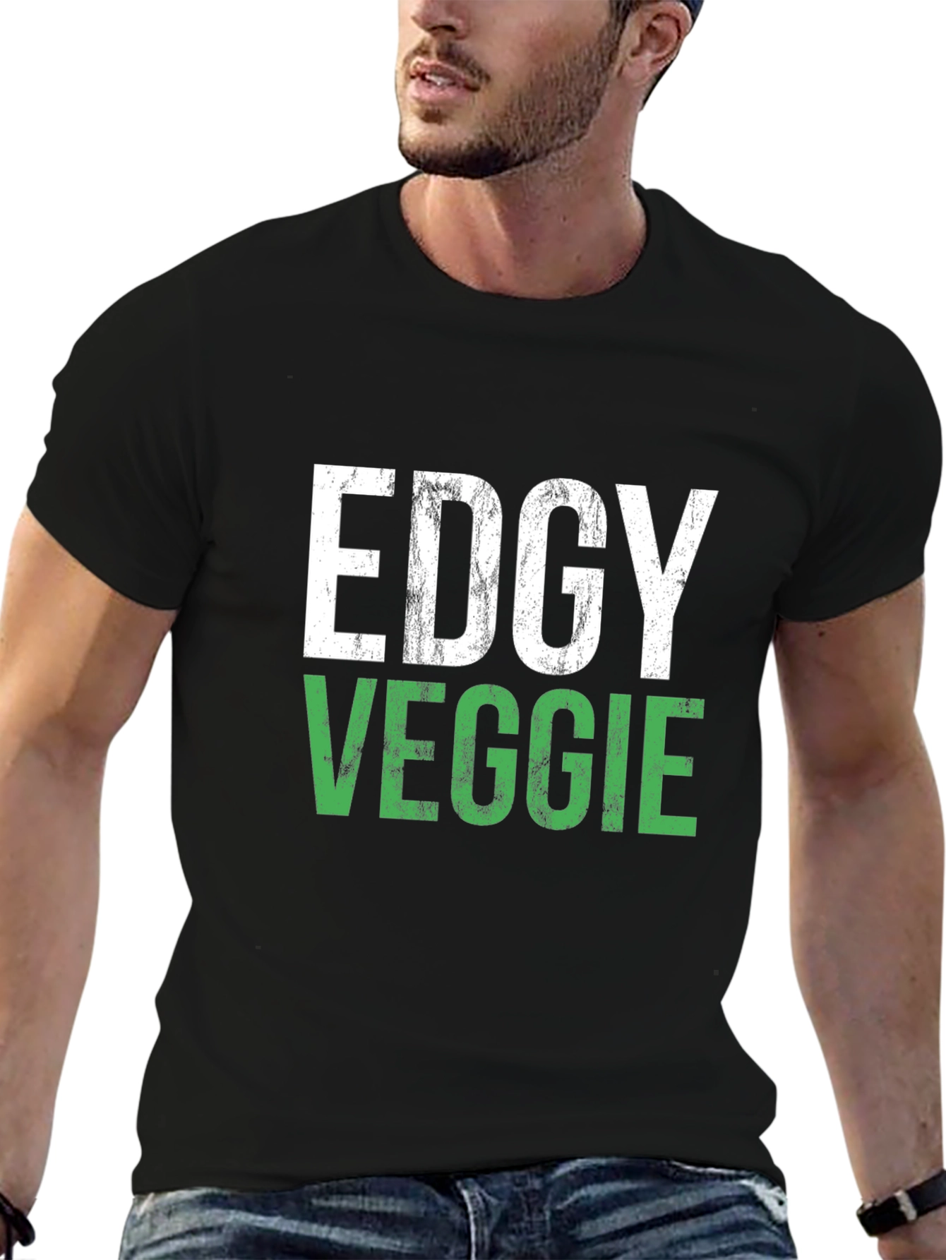 Edgy Veggie Graphic T-Shirt - Black