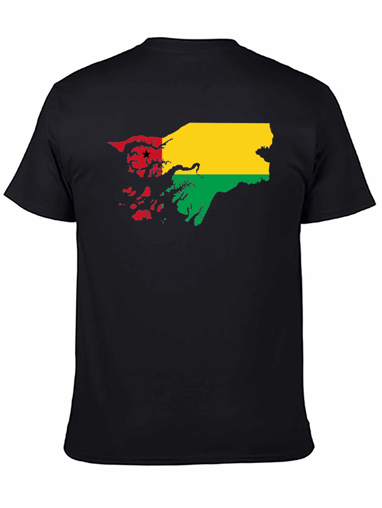Guinea-Bissau Flag T-Shirt - Black Cotton Tee
