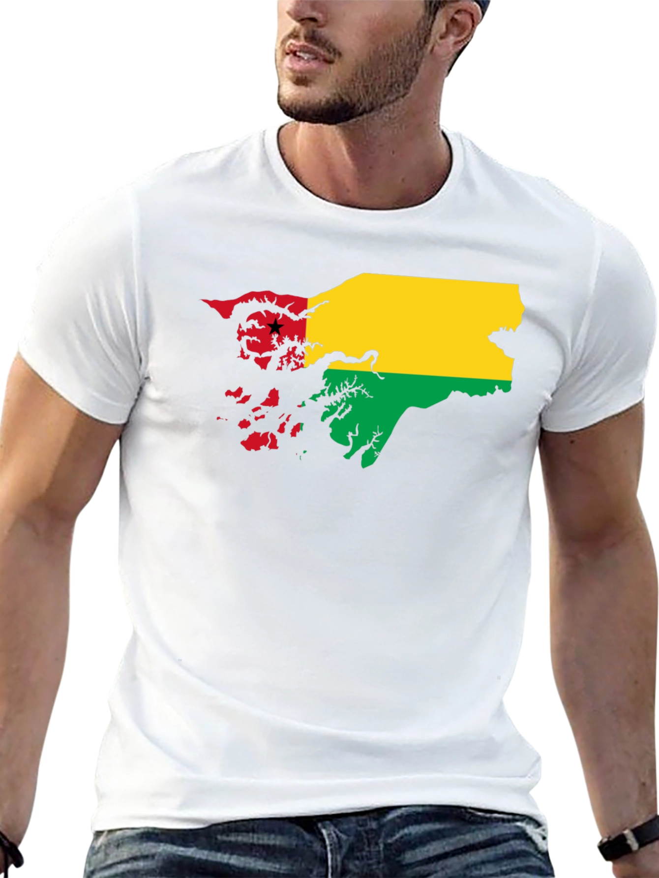 Guinea-Bissau Flag T-Shirt - Black Cotton Tee