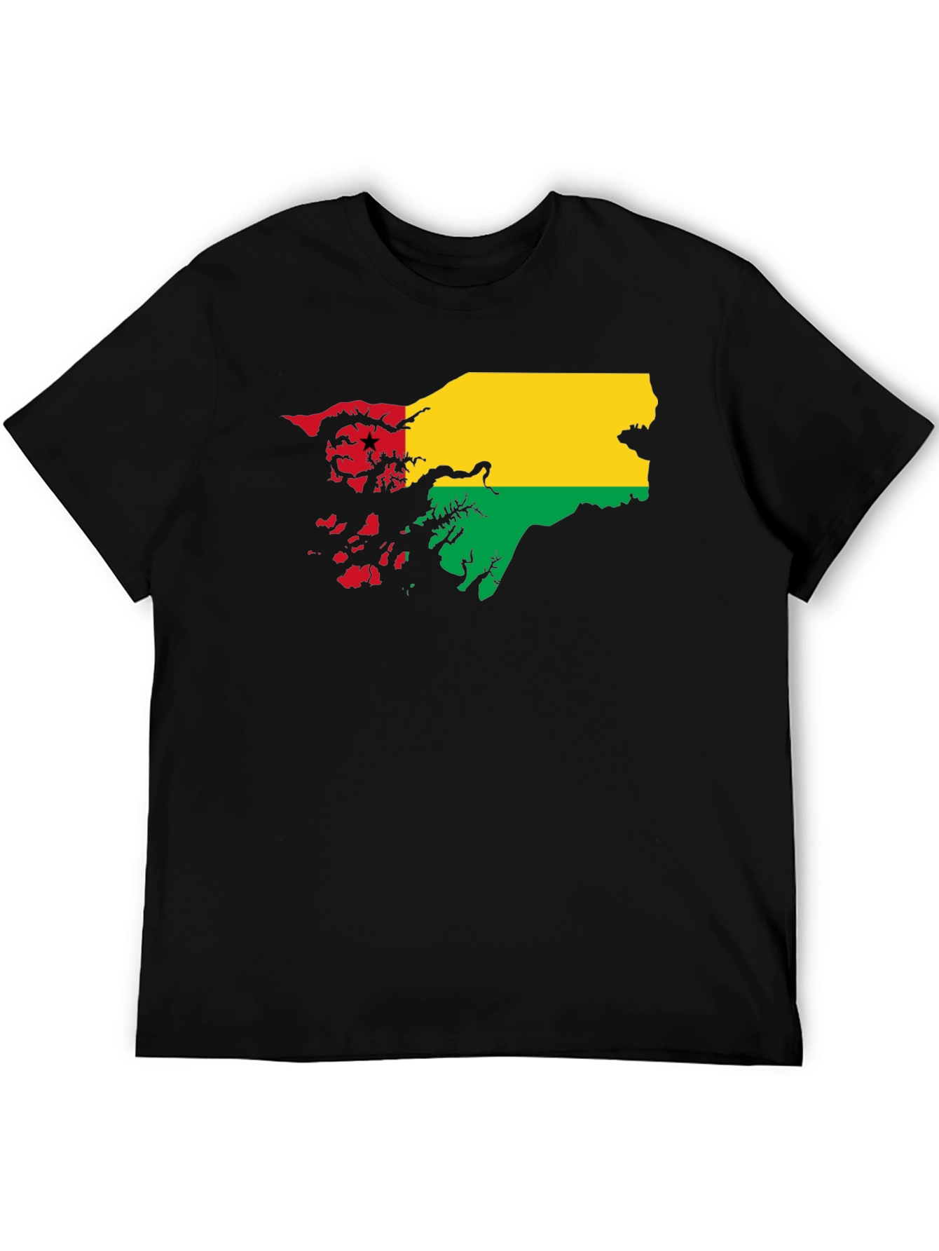 Guinea-Bissau Flag T-Shirt - Black Cotton Tee