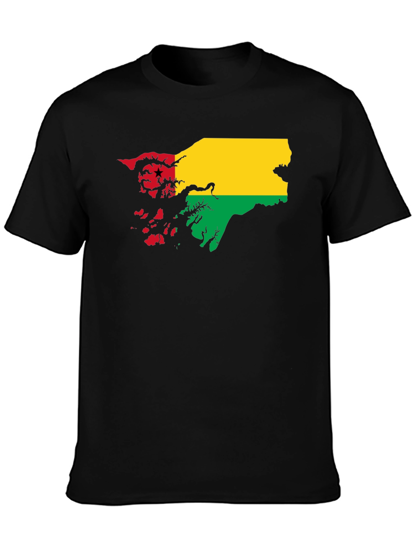 Guinea-Bissau Flag T-Shirt - Black Cotton Tee