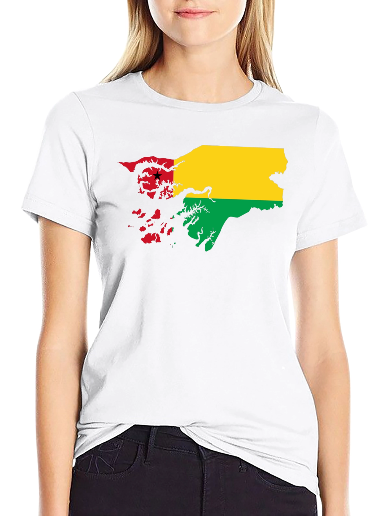 Guinea-Bissau Flag T-Shirt - Black Cotton Tee