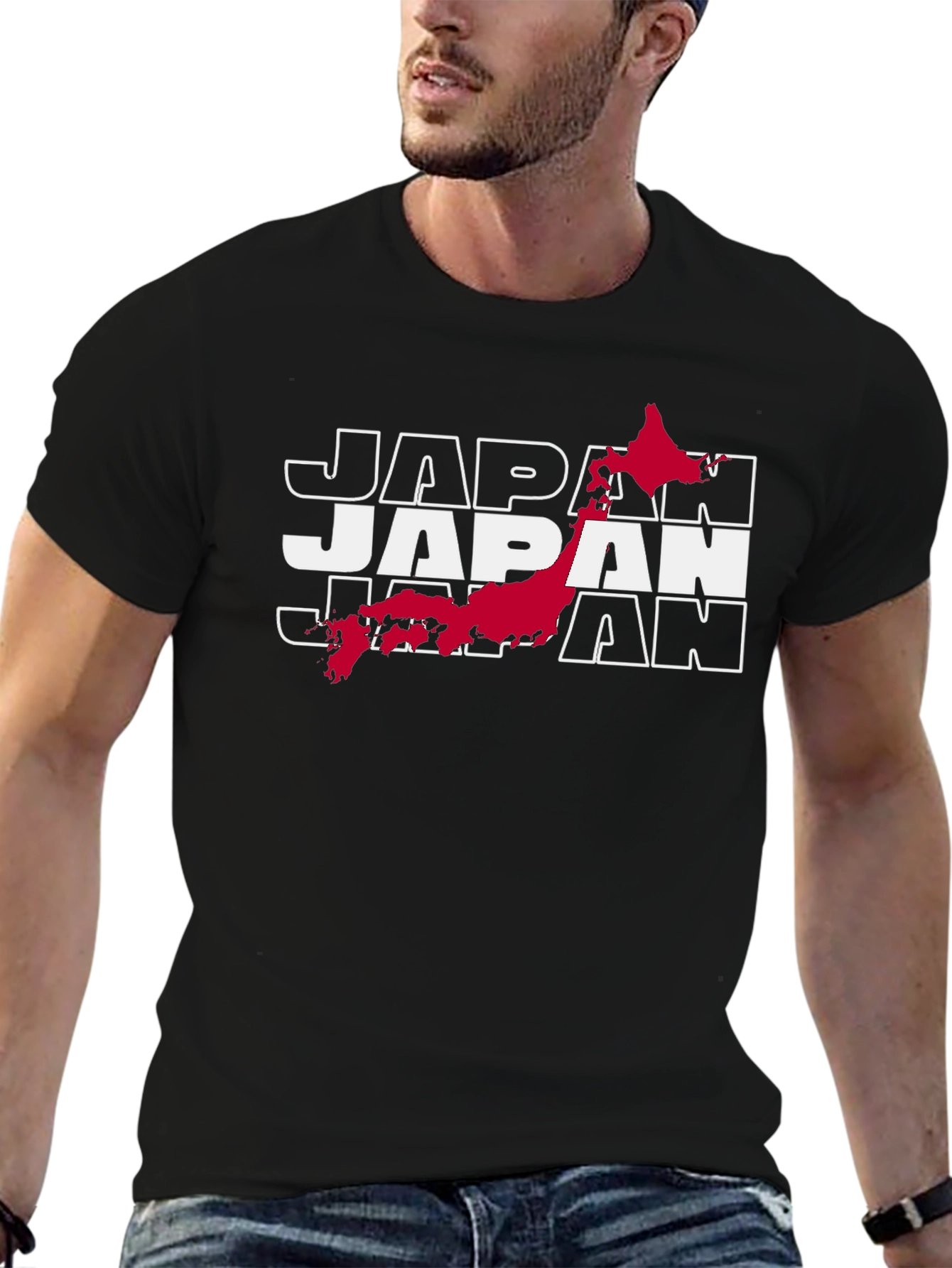 Japan Map Graphic Tee - Black