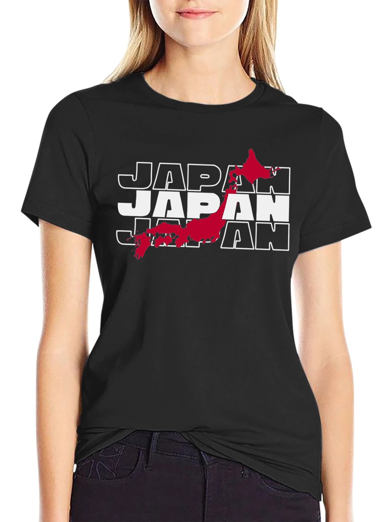 Japan Map Graphic Tee - Black