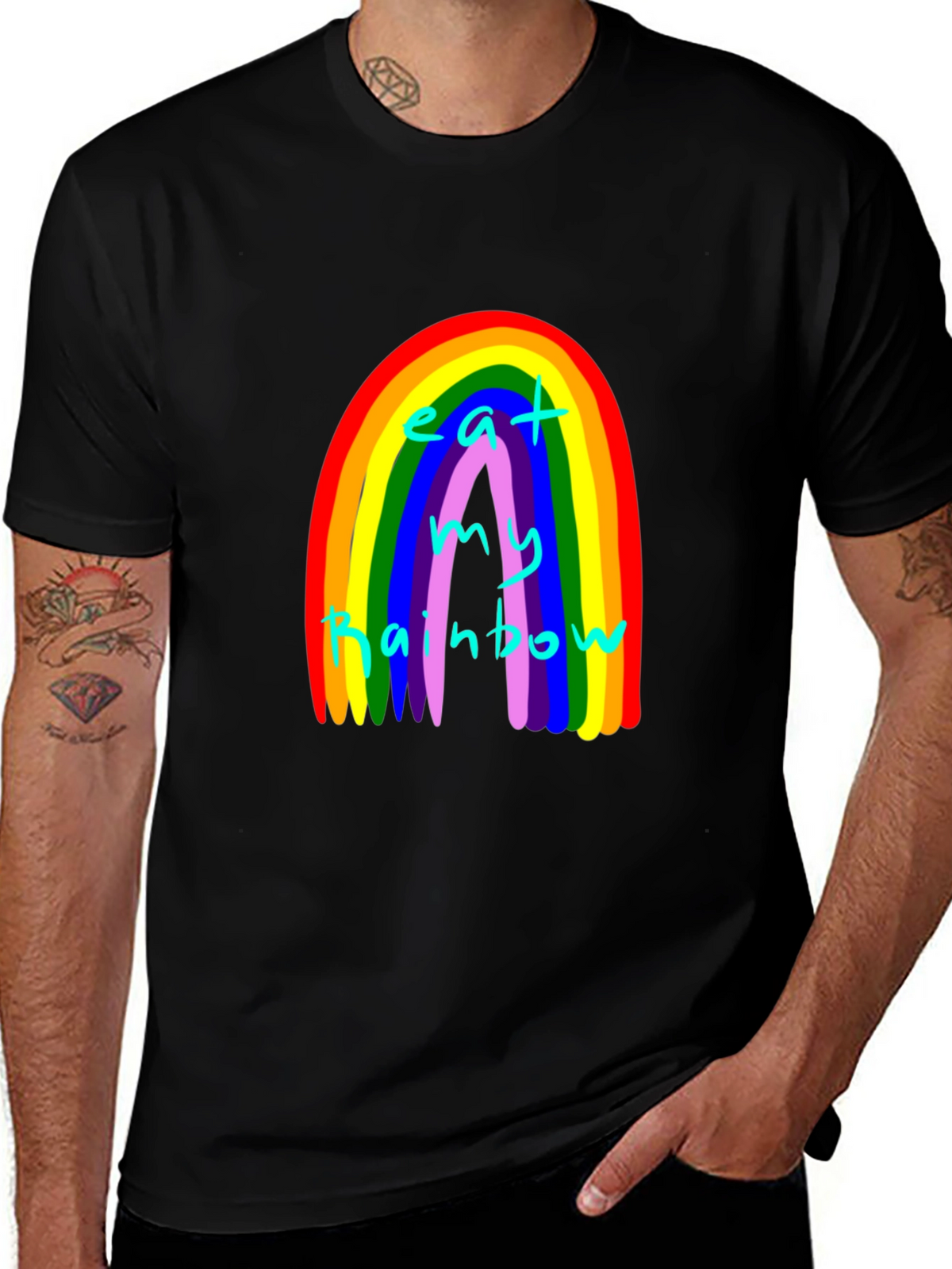 Eat My Rainbow Graphic Tee - Black Unisex T-Shirt