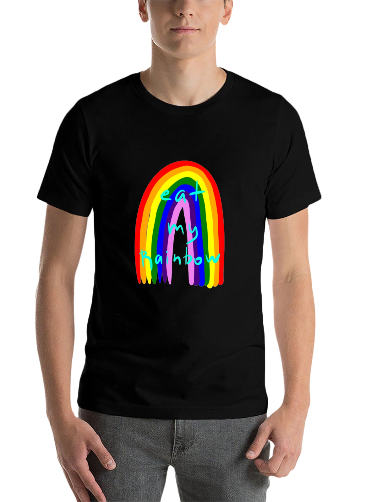 Eat My Rainbow Graphic Tee - Black Unisex T-Shirt
