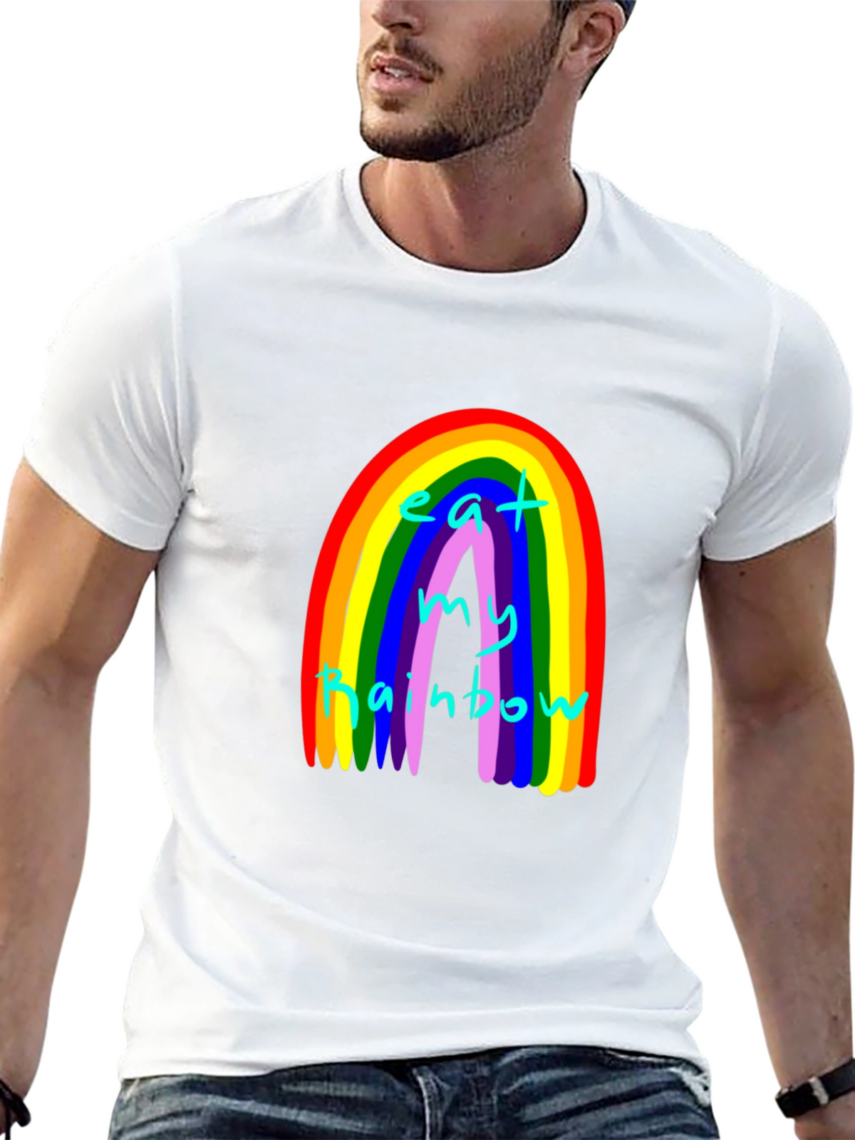 Eat My Rainbow Graphic Tee - Black Unisex T-Shirt