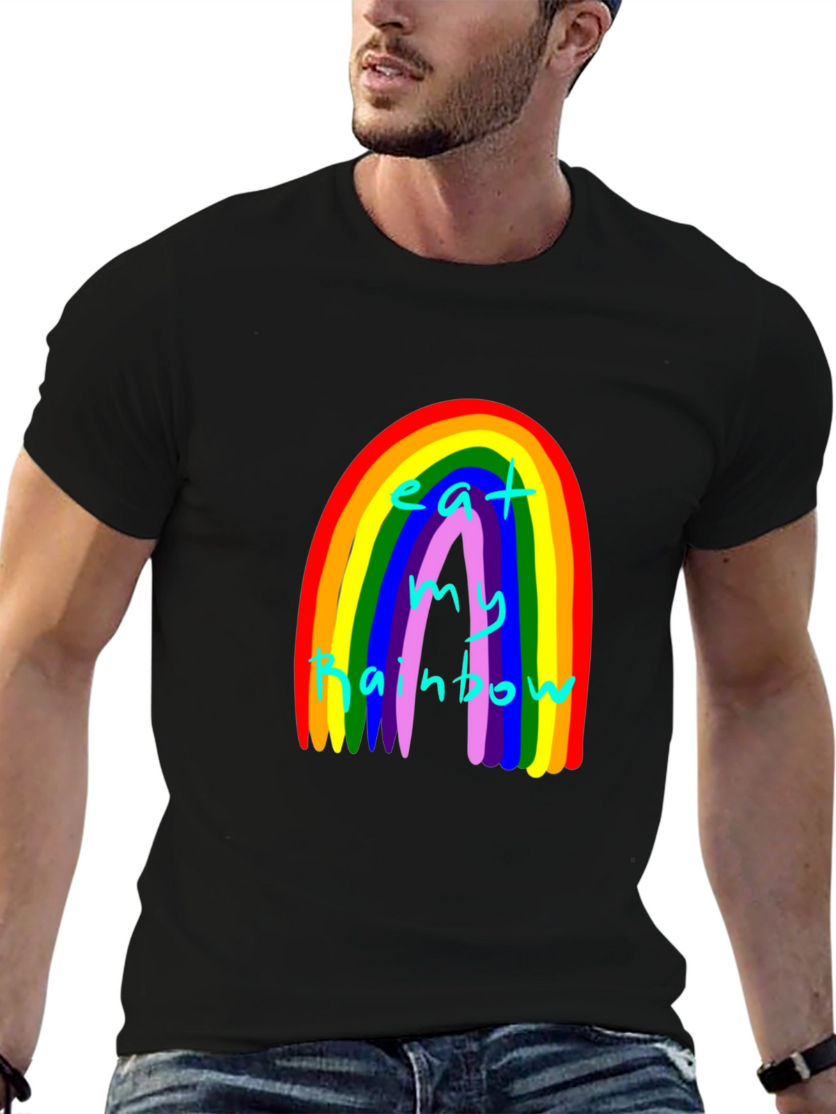 Eat My Rainbow Graphic Tee - Black Unisex T-Shirt