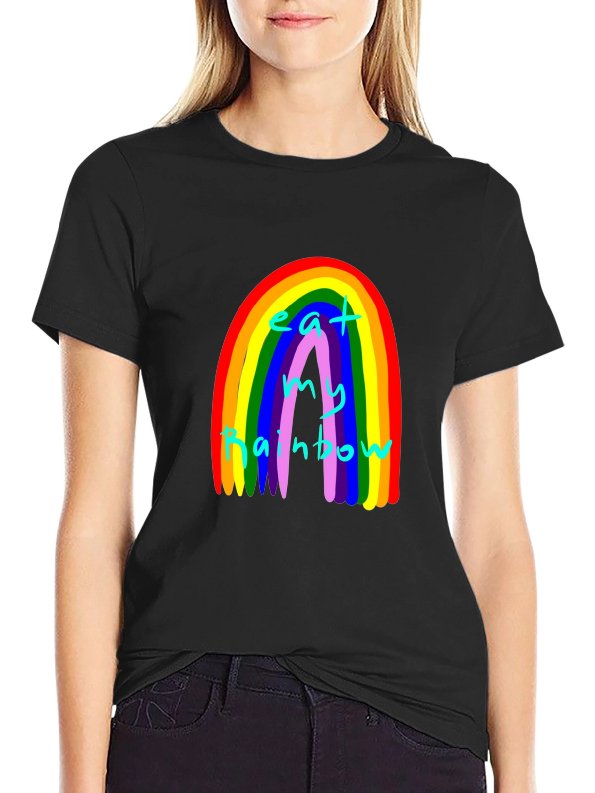 Eat My Rainbow Graphic Tee - Black Unisex T-Shirt