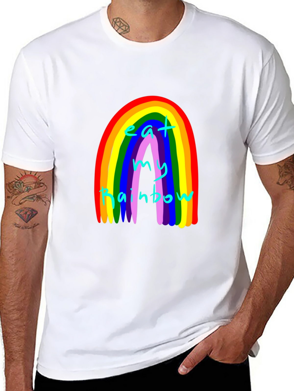 Eat My Rainbow Graphic Tee - Black Unisex T-Shirt