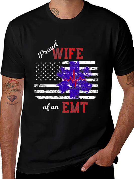 Proud Wife of an EMT Graphic T-Shirt
