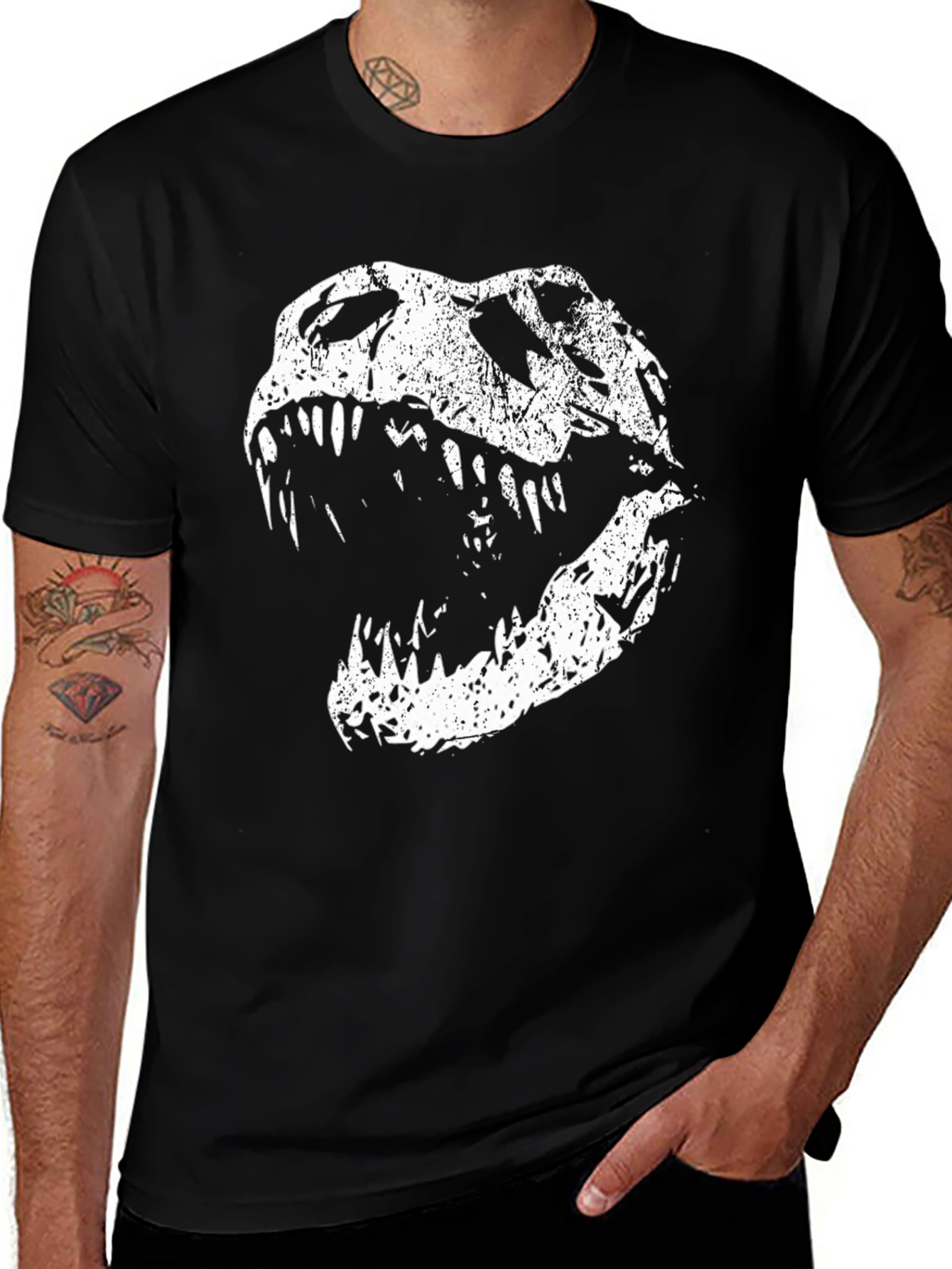 Dinosaur Skull Graphic T-Shirt