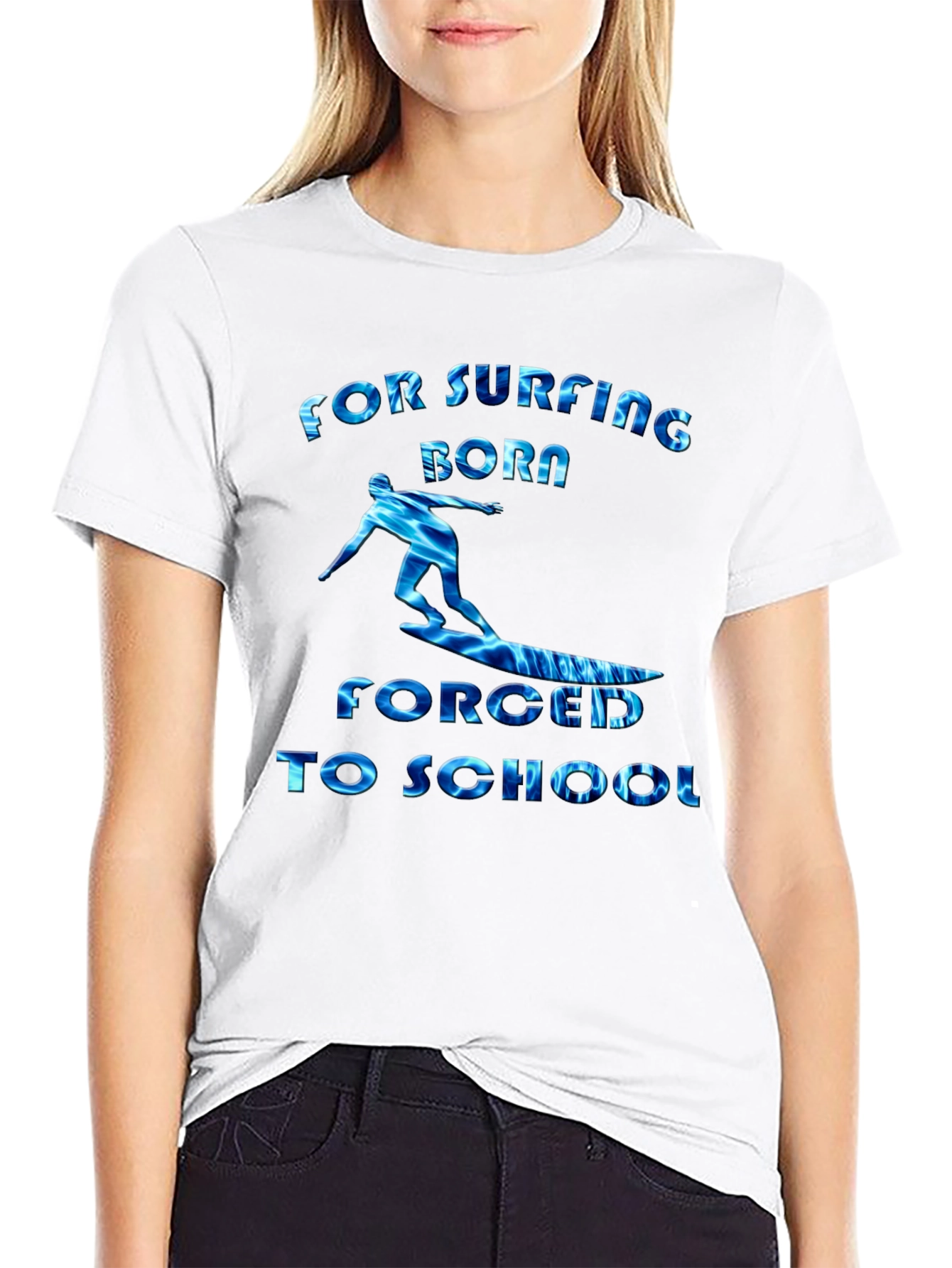 Surfing Born Forged to School Graphic T-Shirt