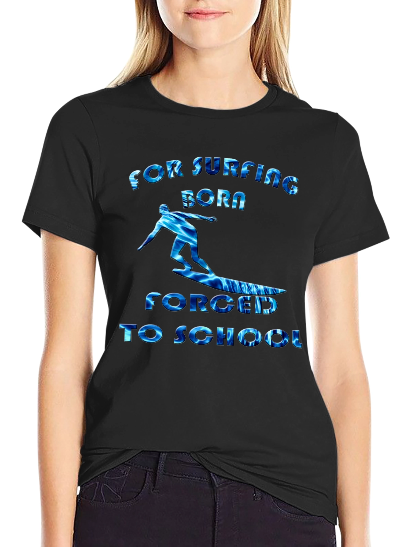 Surfing Born Forged to School Graphic T-Shirt