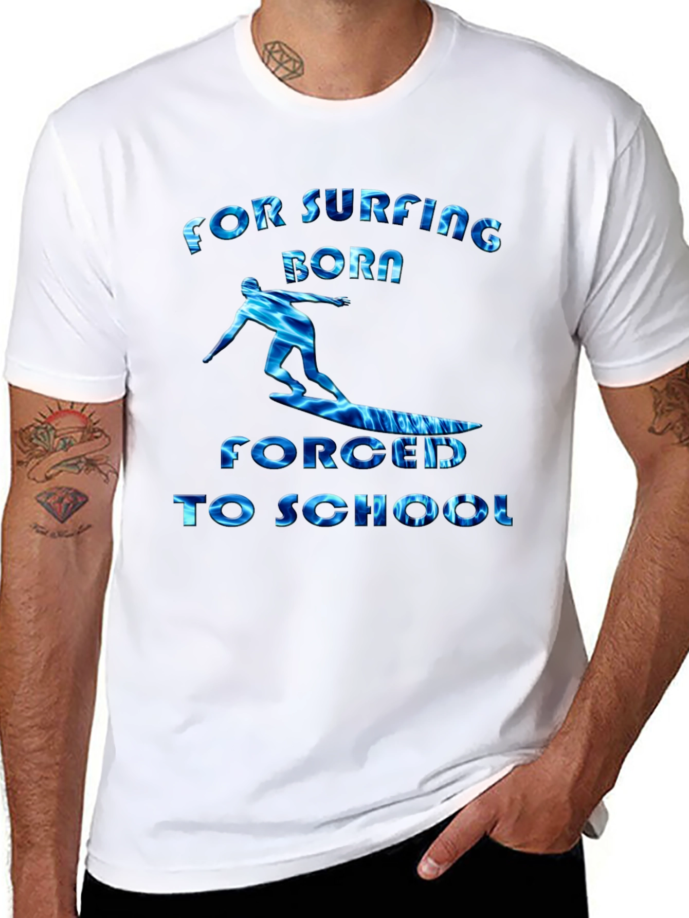 Surfing Born Forged to School Graphic T-Shirt