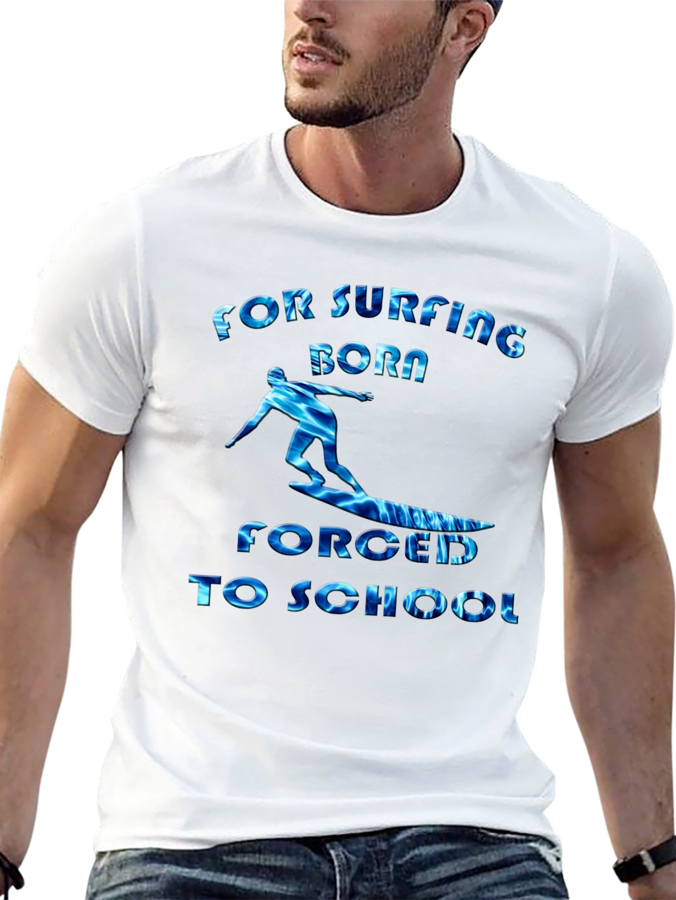 Surfing Born Forged to School Graphic T-Shirt