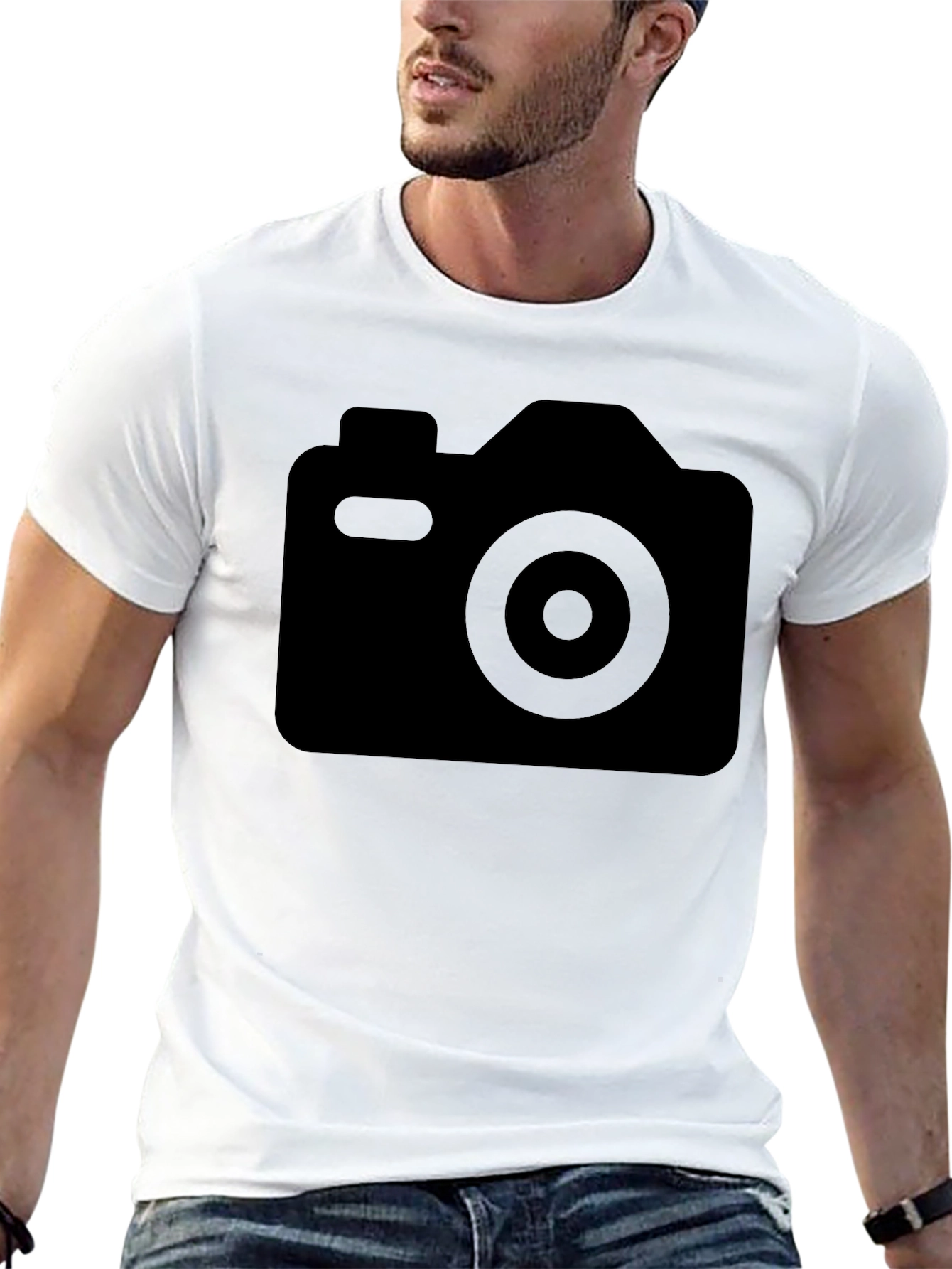 Black Camera Graphic Tee - Casual Comfort