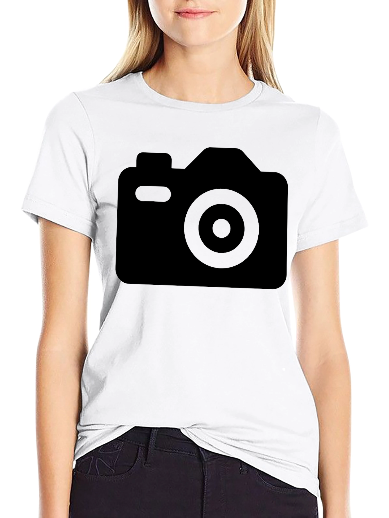 Black Camera Graphic Tee - Casual Comfort