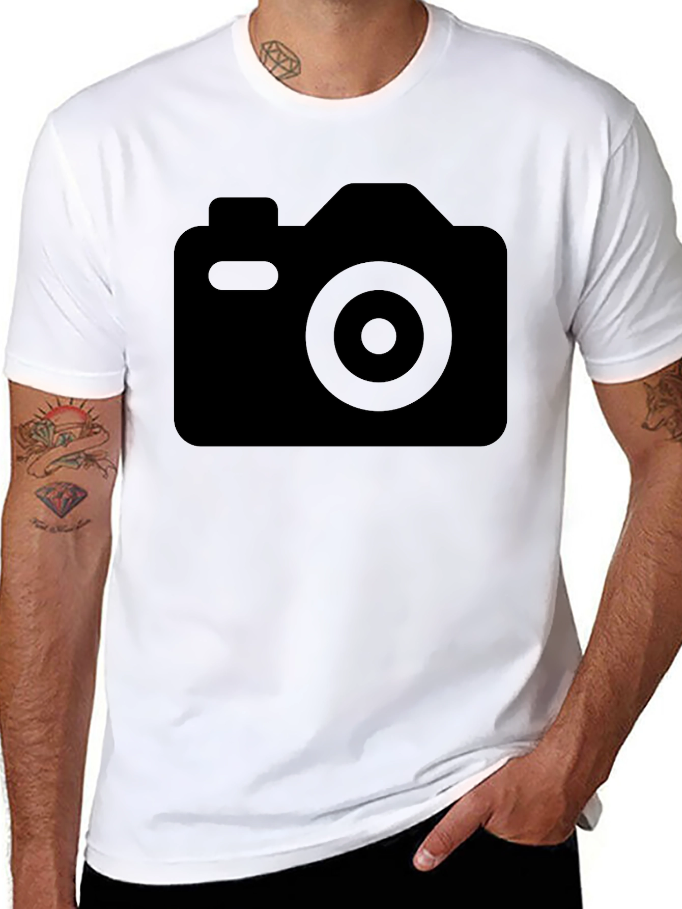 Black Camera Graphic Tee - Casual Comfort