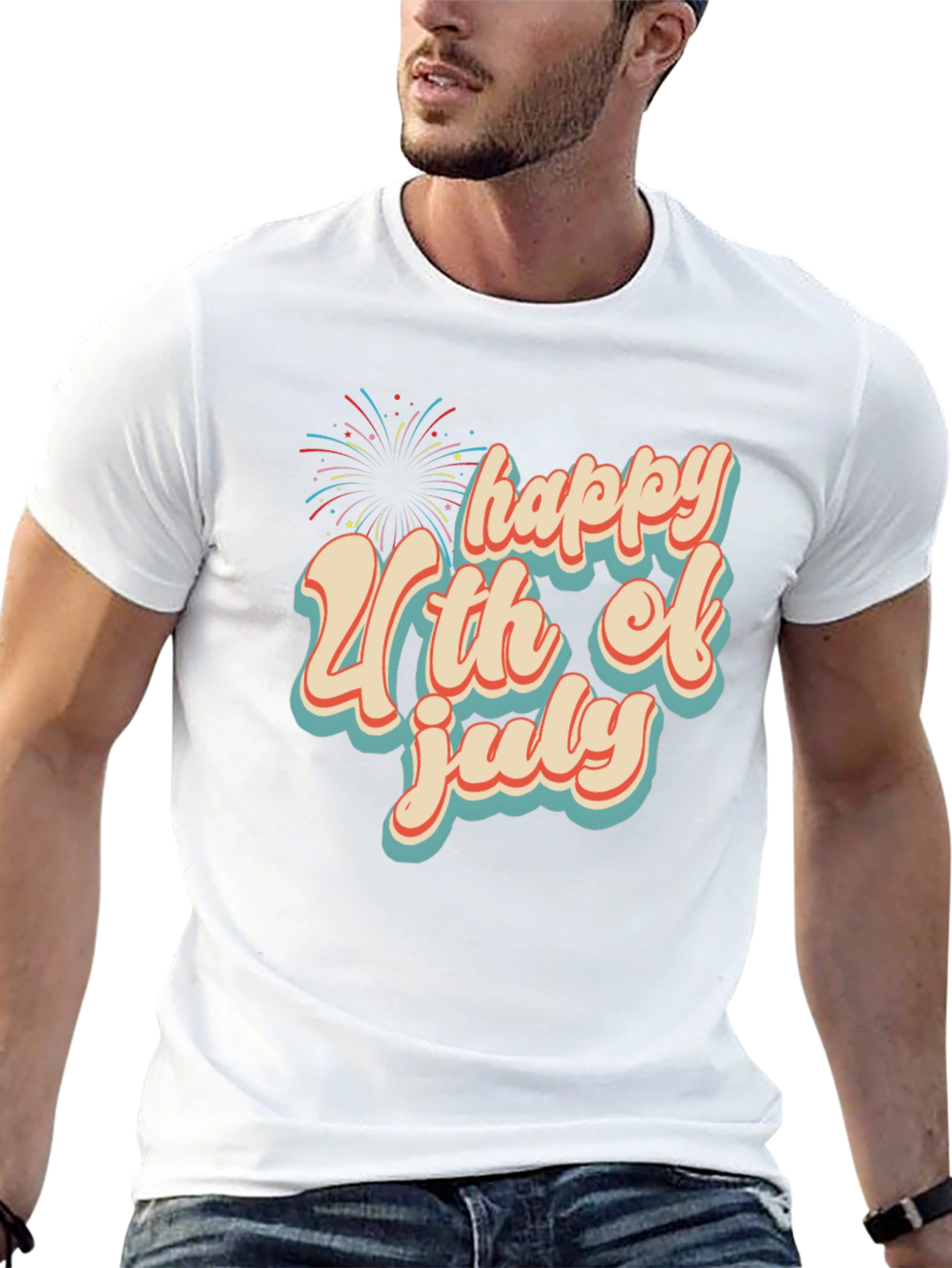 Happy 4th of July Graphic Tee - Retro Style