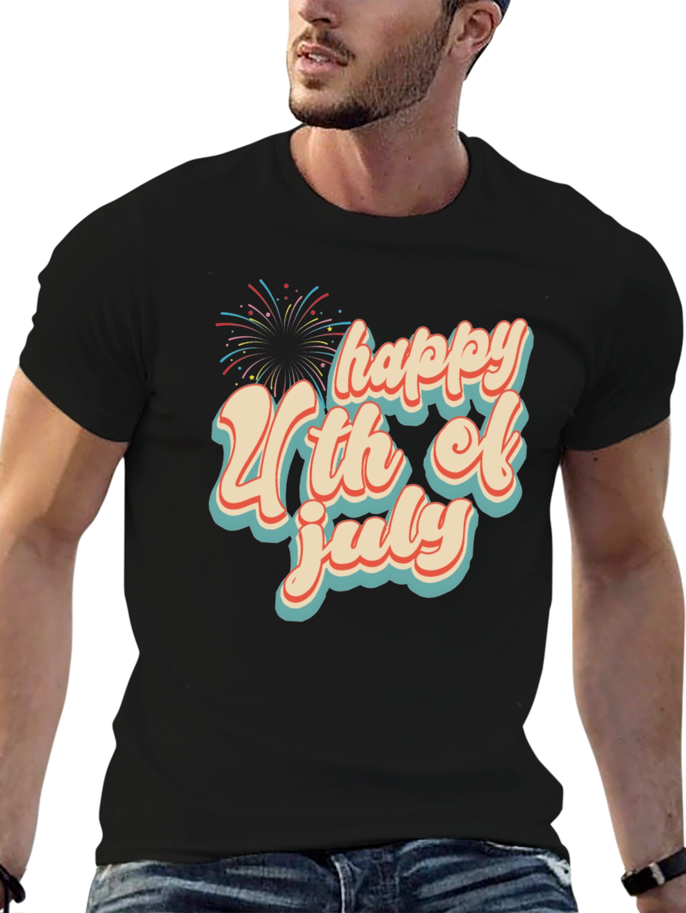 Happy 4th of July Graphic Tee - Retro Style