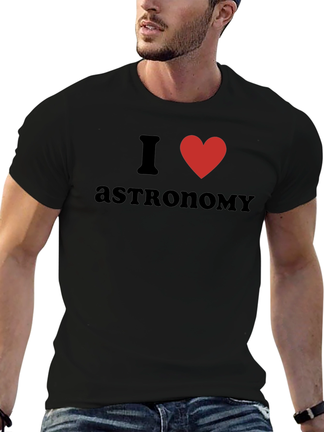 I Love Astronomy T-Shirt - Black