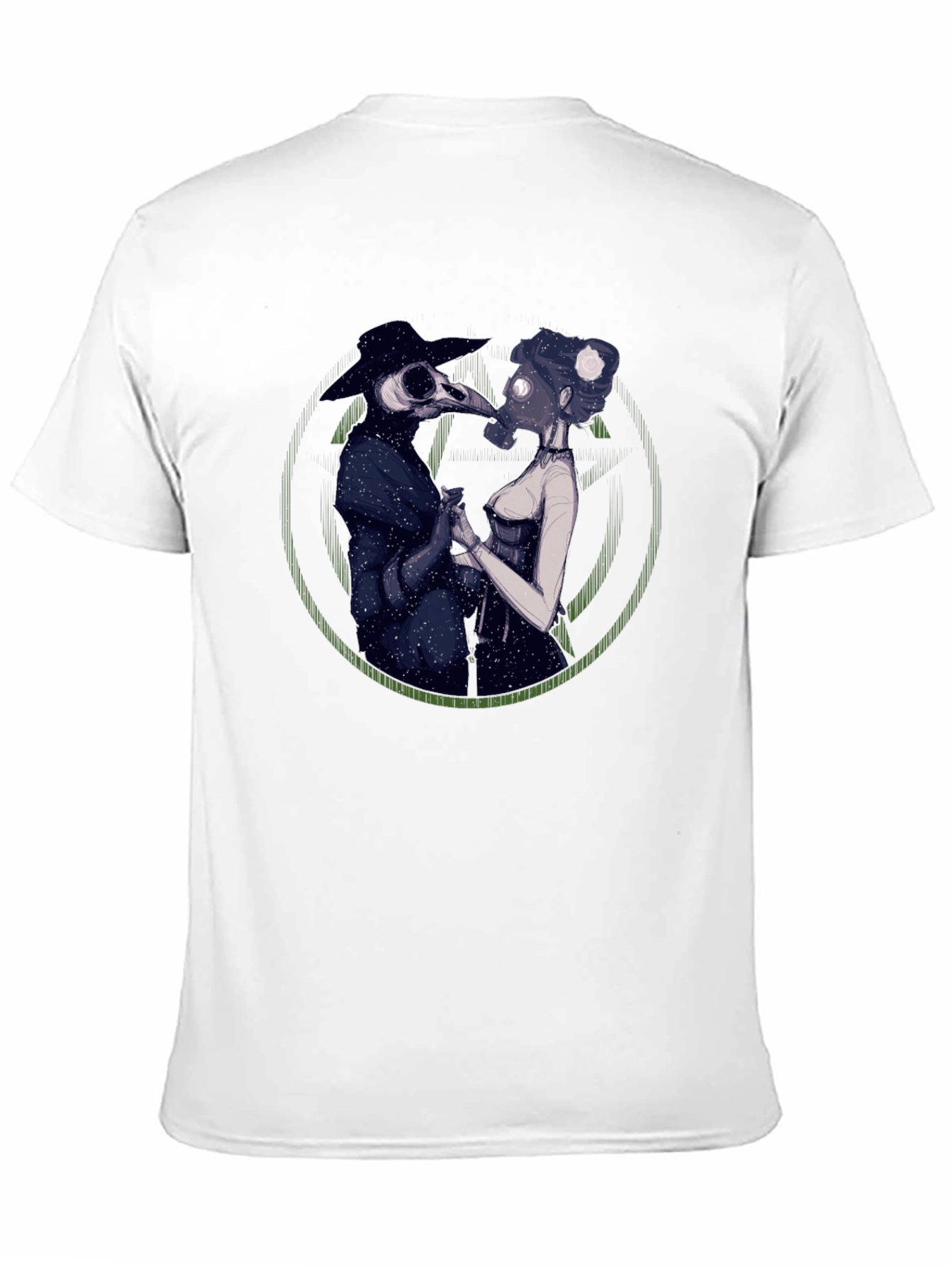 Plague Doctor Couple Graphic Tee - Black