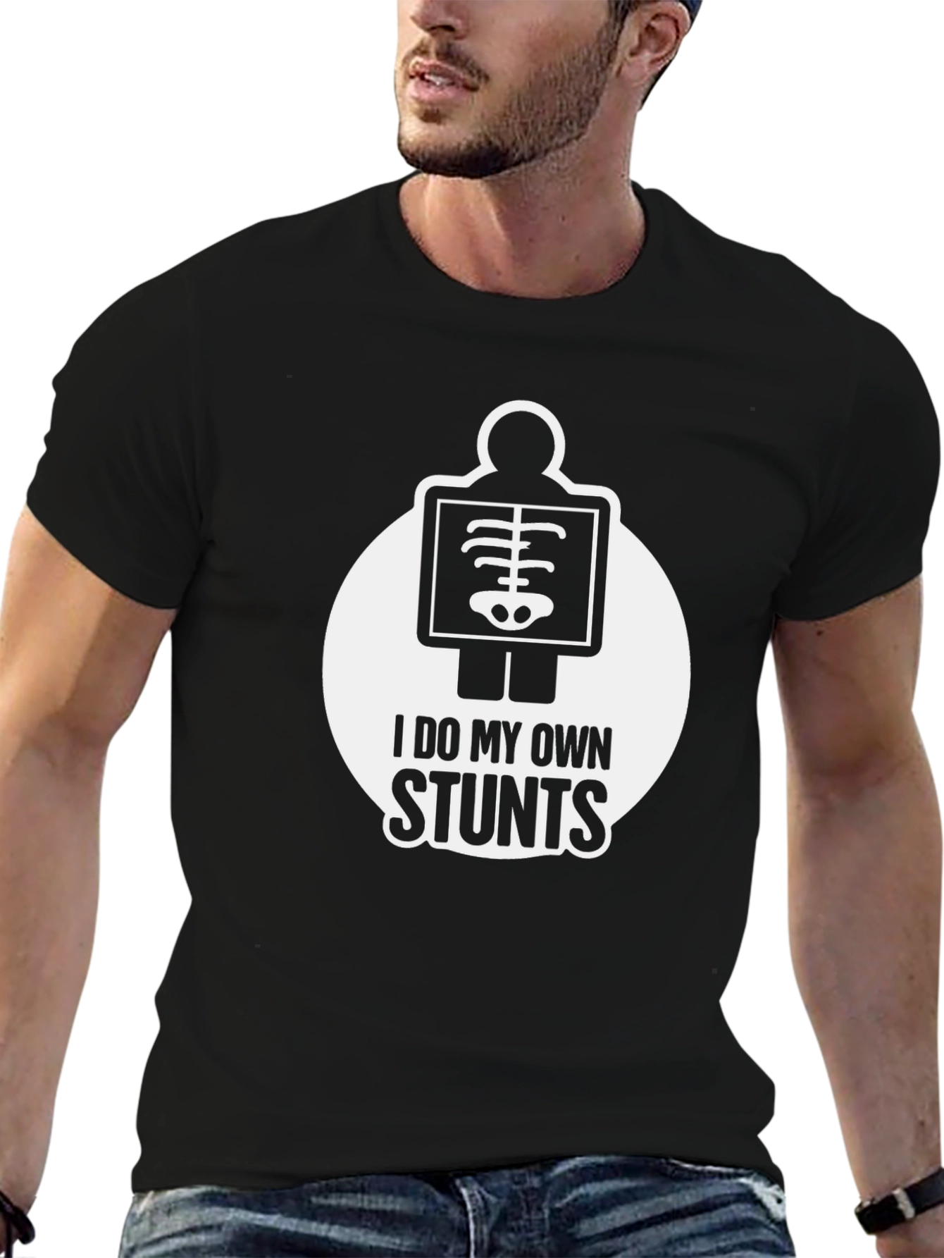 I Do My Own Stunts Skeleton Graphic T-Shirt