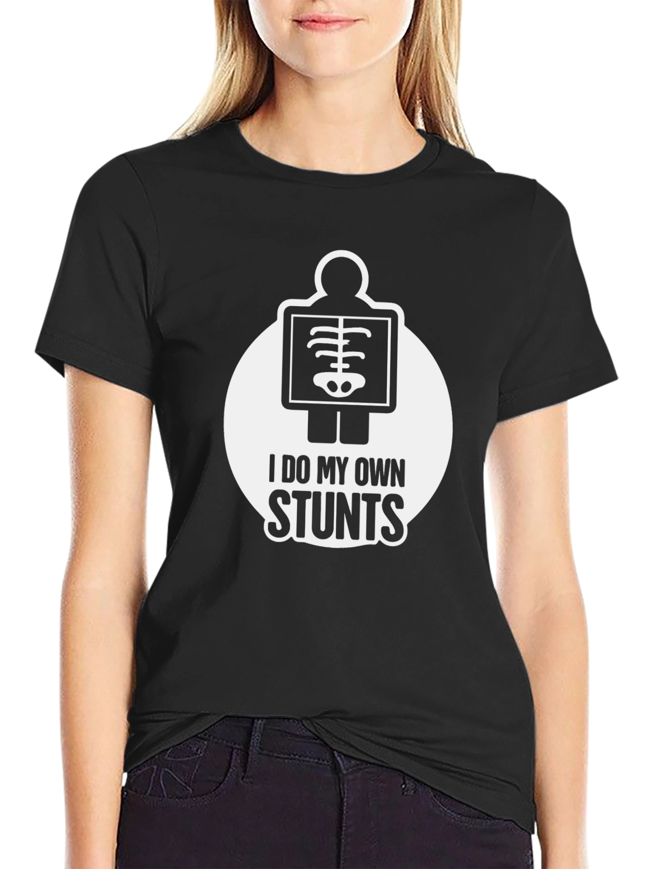 I Do My Own Stunts Skeleton Graphic T-Shirt