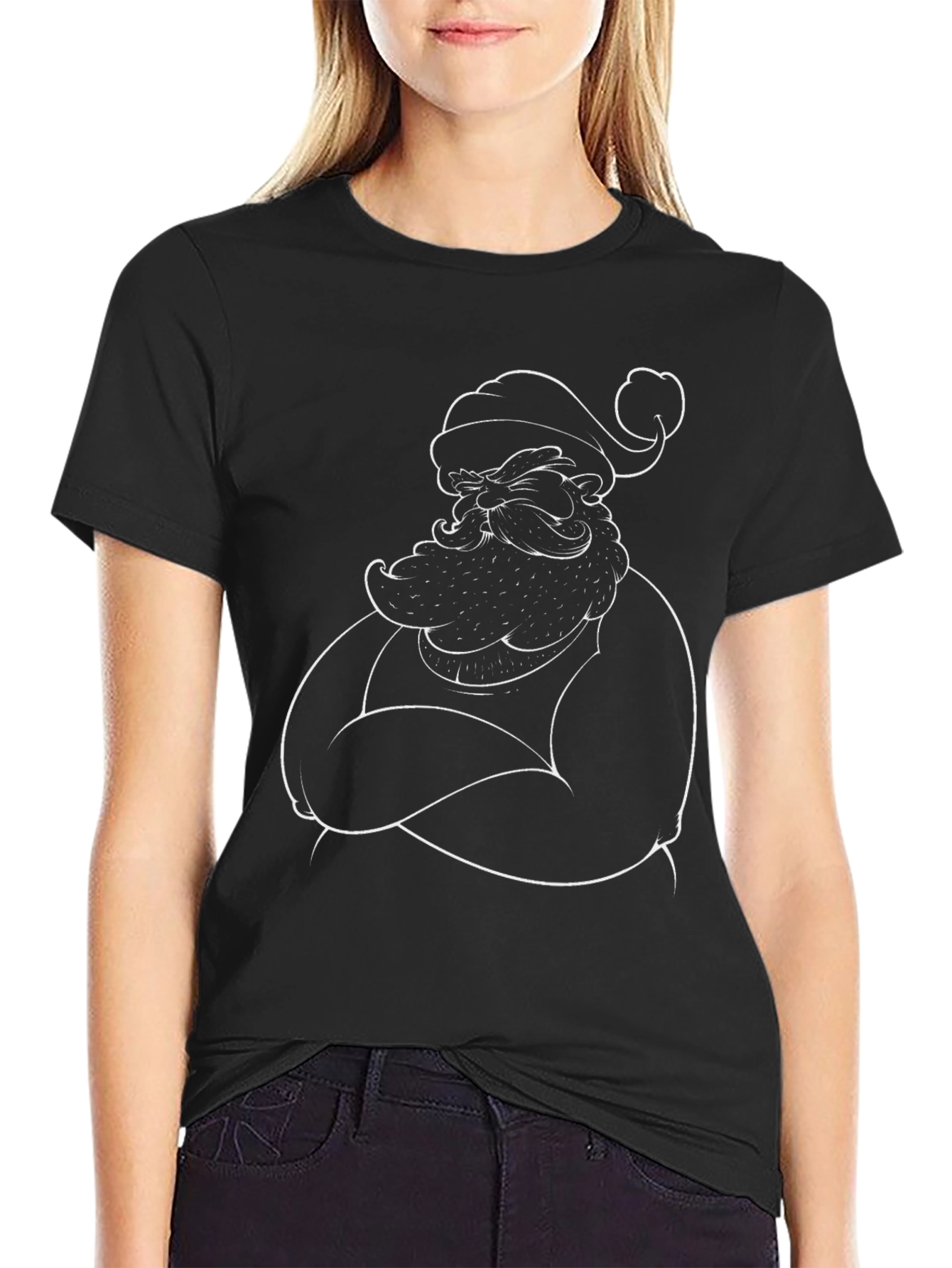 Grumpy Santa Graphic Tee - Black