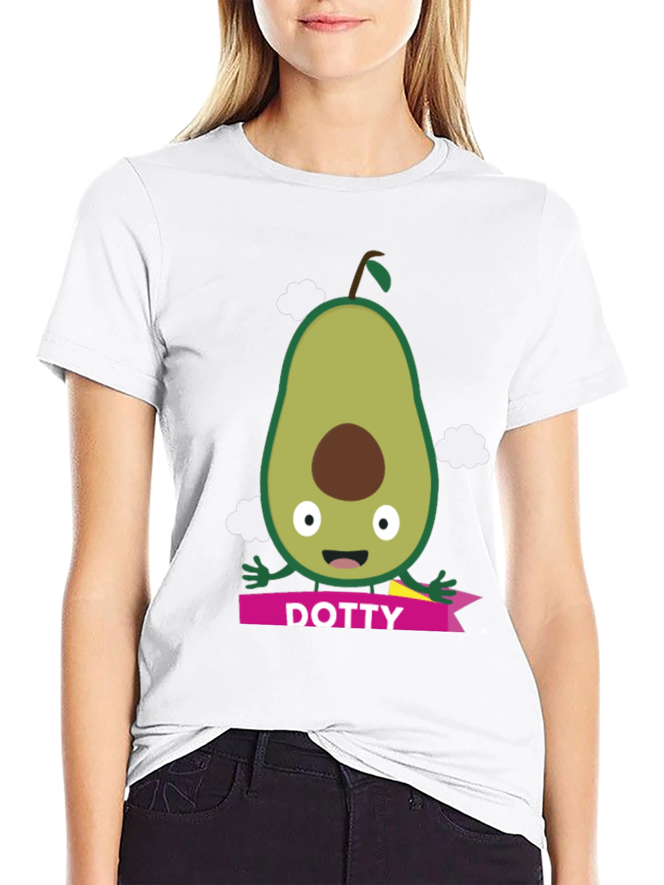 Avocado Dotty T-Shirt - Cute Cartoon Style