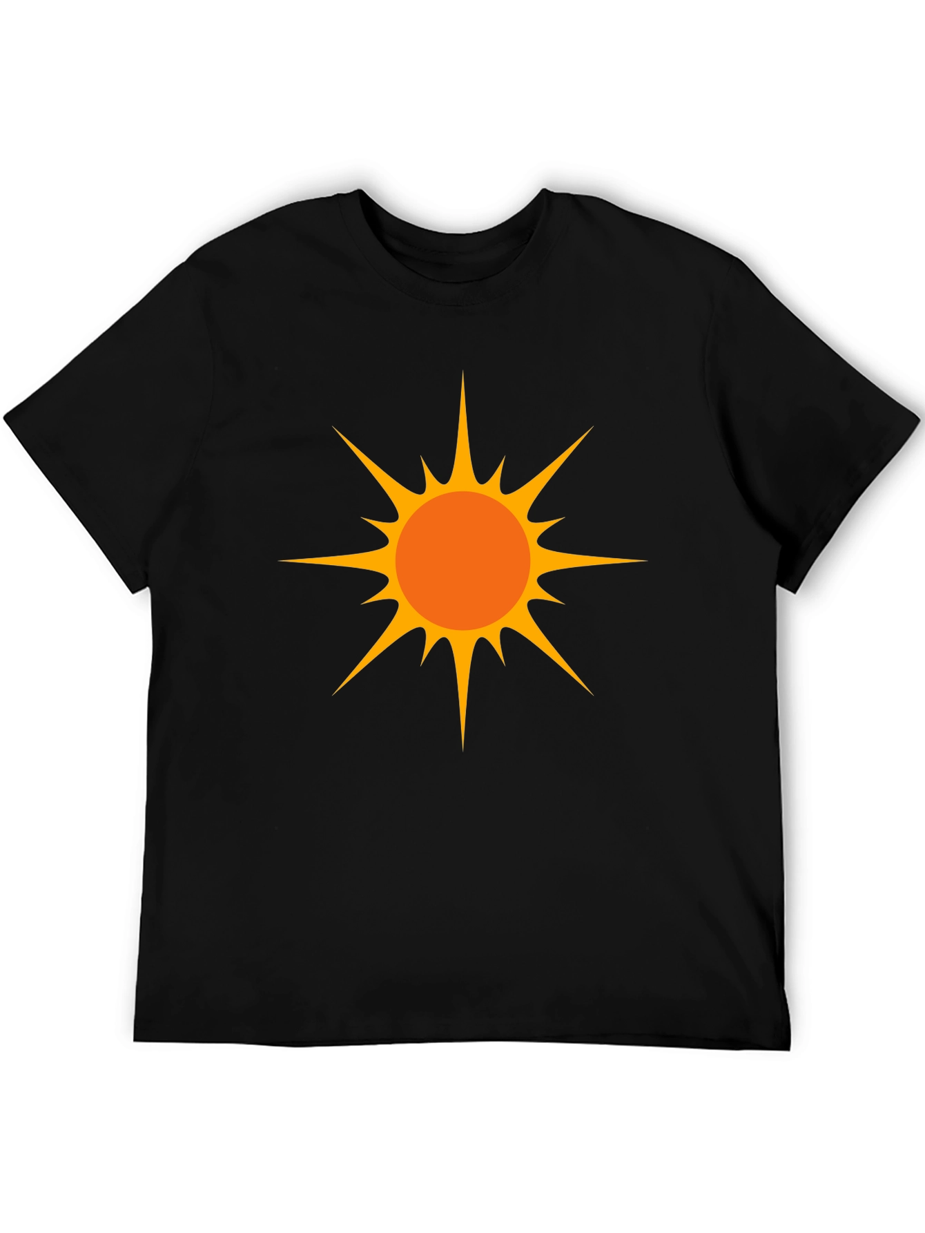 Bold Sun Graphic Tee - Black Cotton Comfort