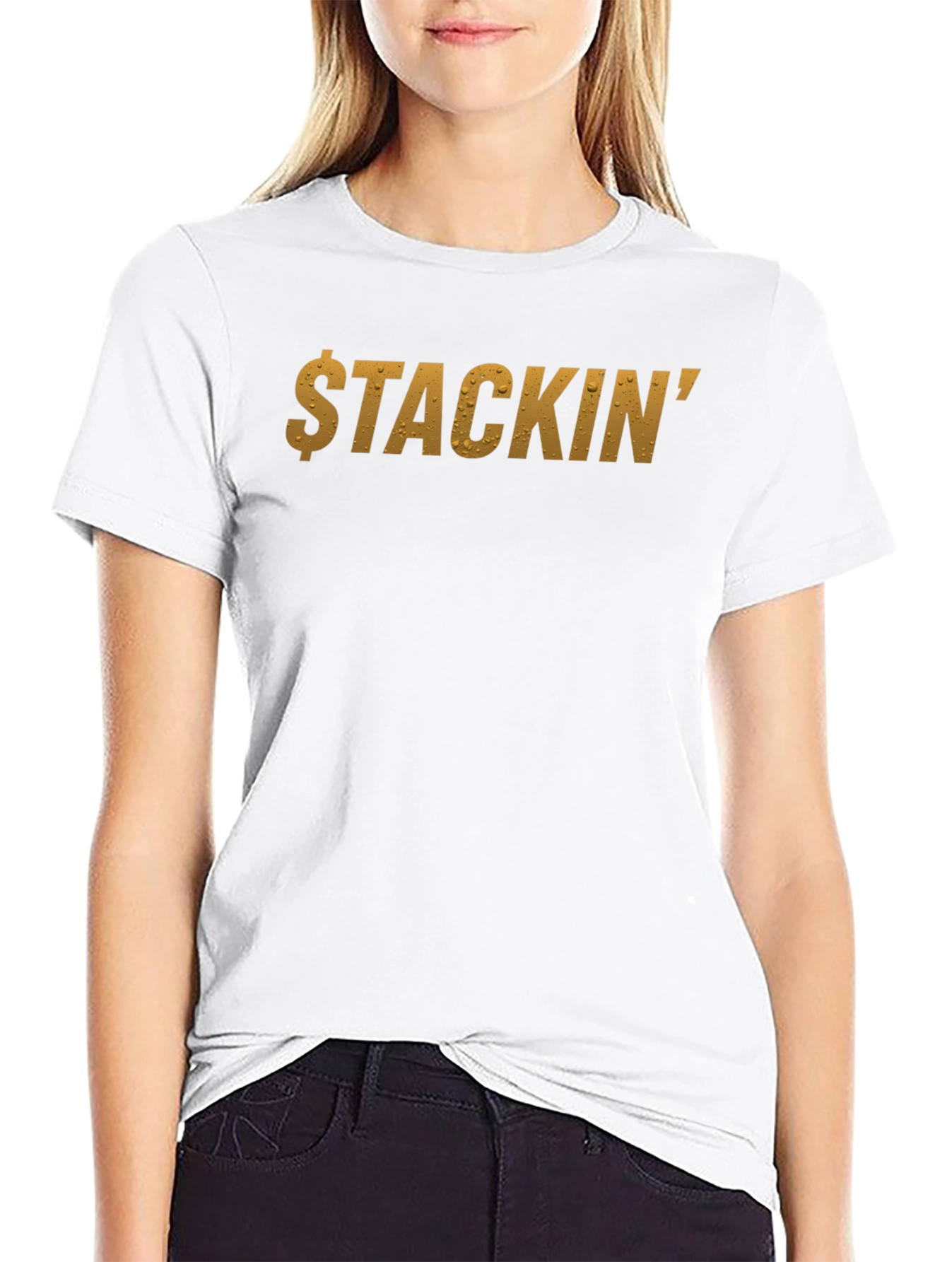 Stackin Graphic Print Mens Black T-Shirt
