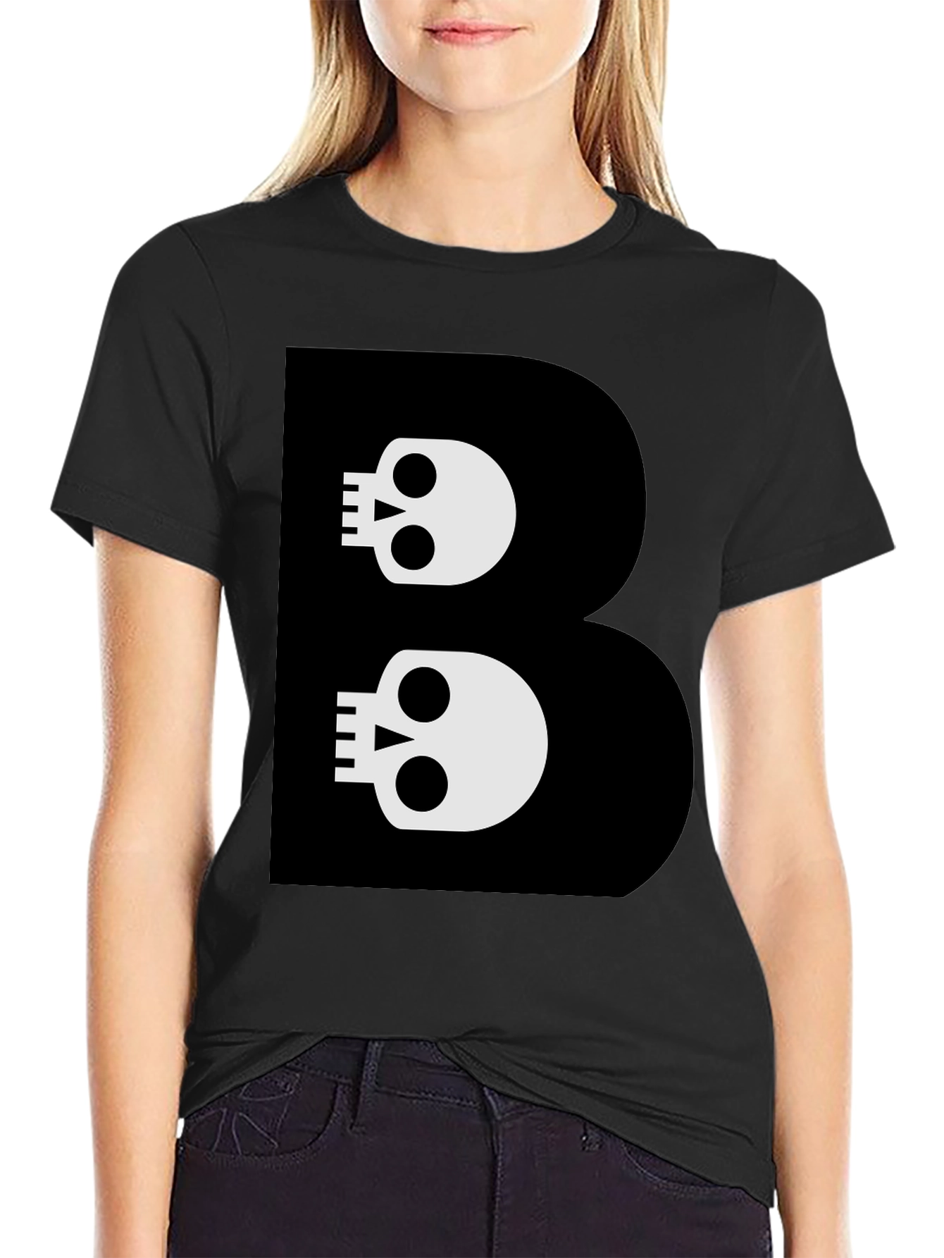 Skull B Graphic Black T-Shirt - Bold Style