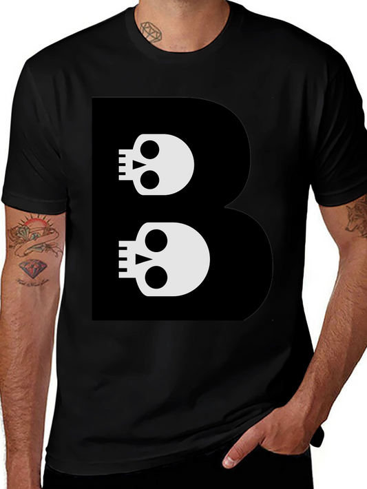 Skull B Graphic Black T-Shirt - Bold Style