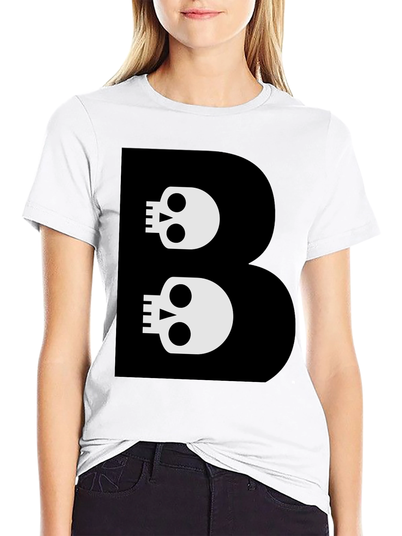 Skull B Graphic Black T-Shirt - Bold Style