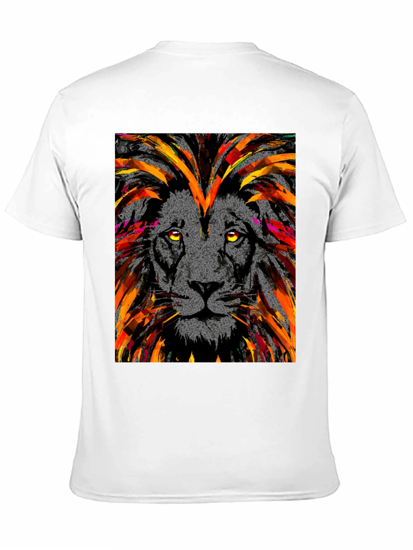 Lion Art Graphic Print Black T-Shirt