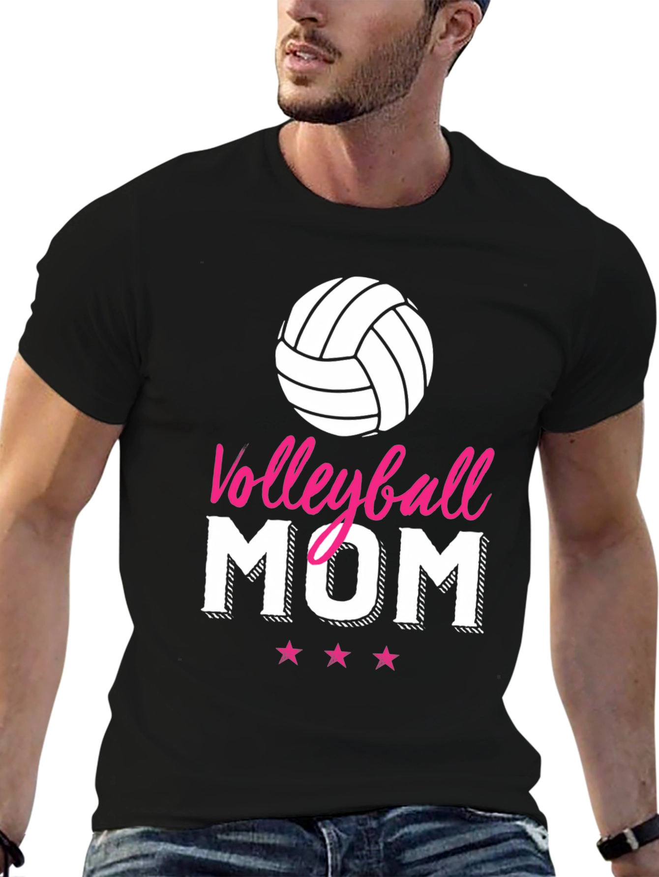 Volleyball Mom Graphic T-Shirt - Black
