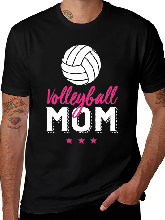 Volleyball Mom Graphic T-Shirt - Black
