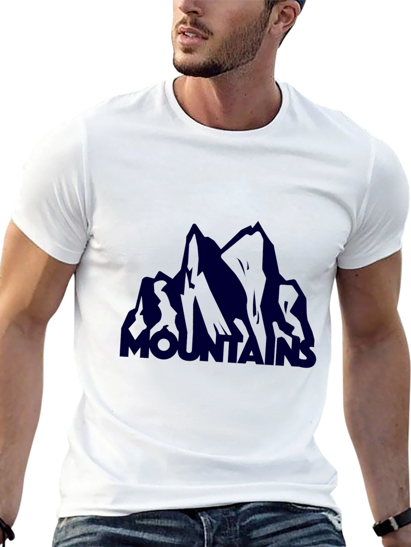 Mountains Graphic T-Shirt - Casual Black Tee