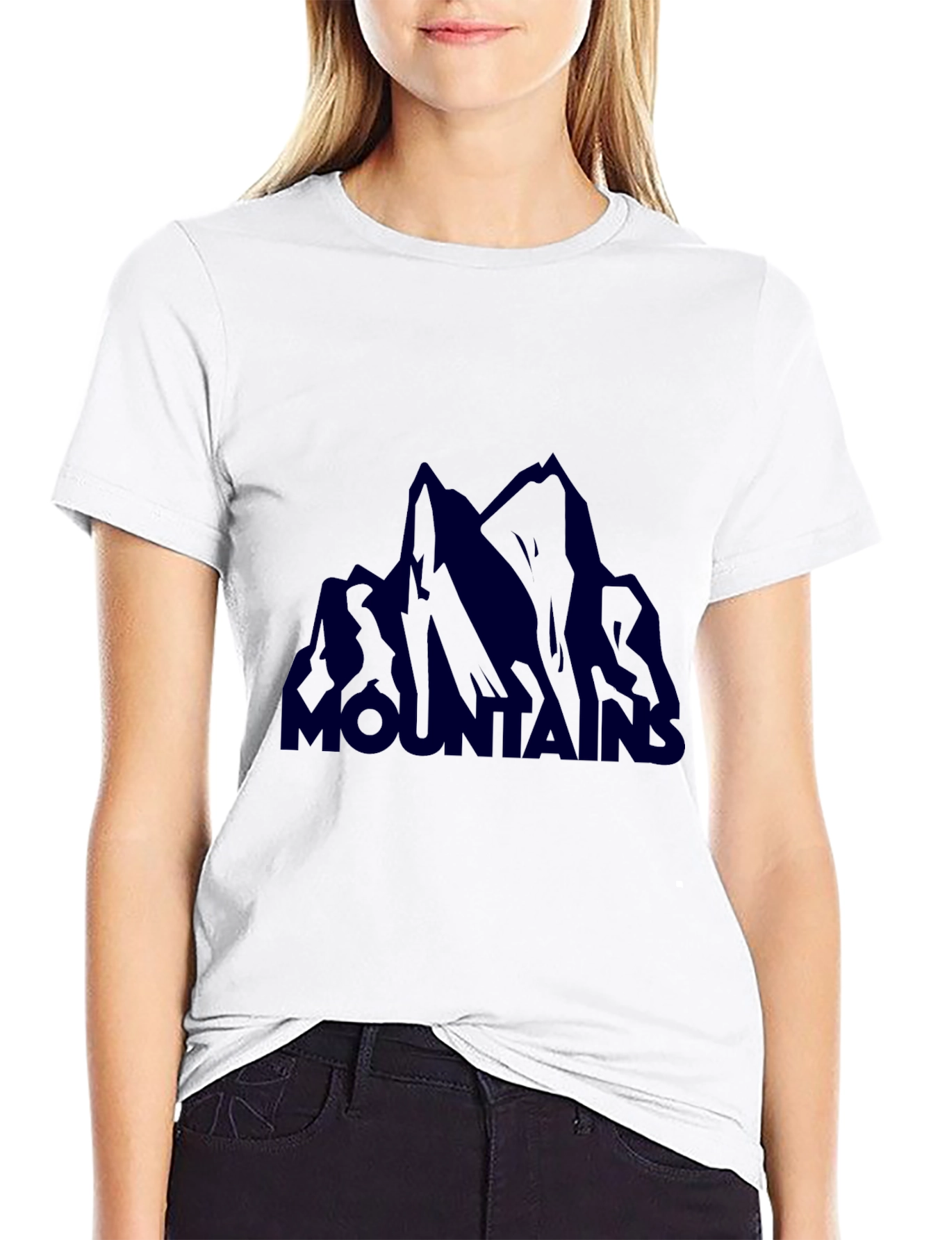 Mountains Graphic T-Shirt - Casual Black Tee