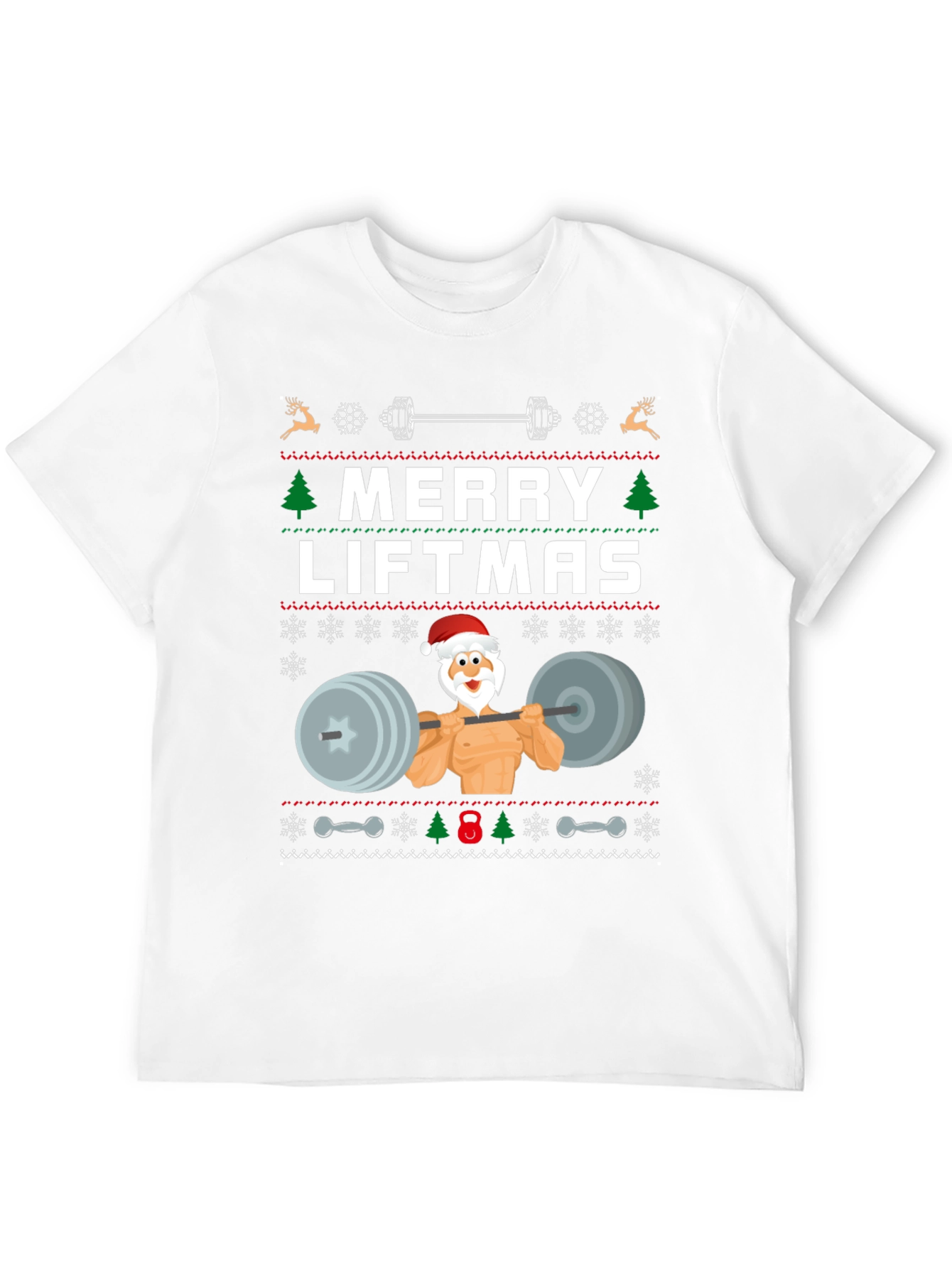 Merry Liftmas Weightlifting Santa T-Shirt