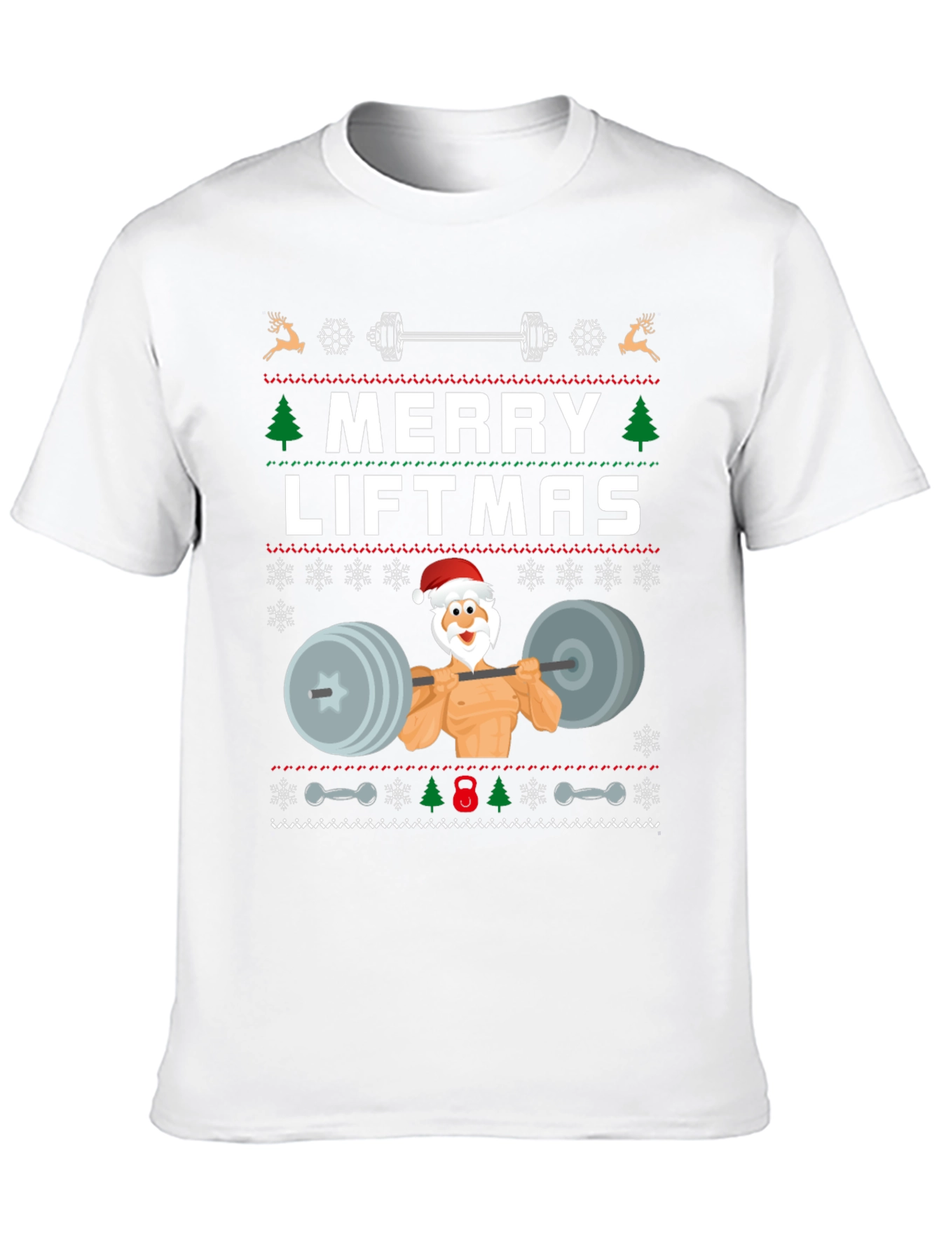 Merry Liftmas Weightlifting Santa T-Shirt